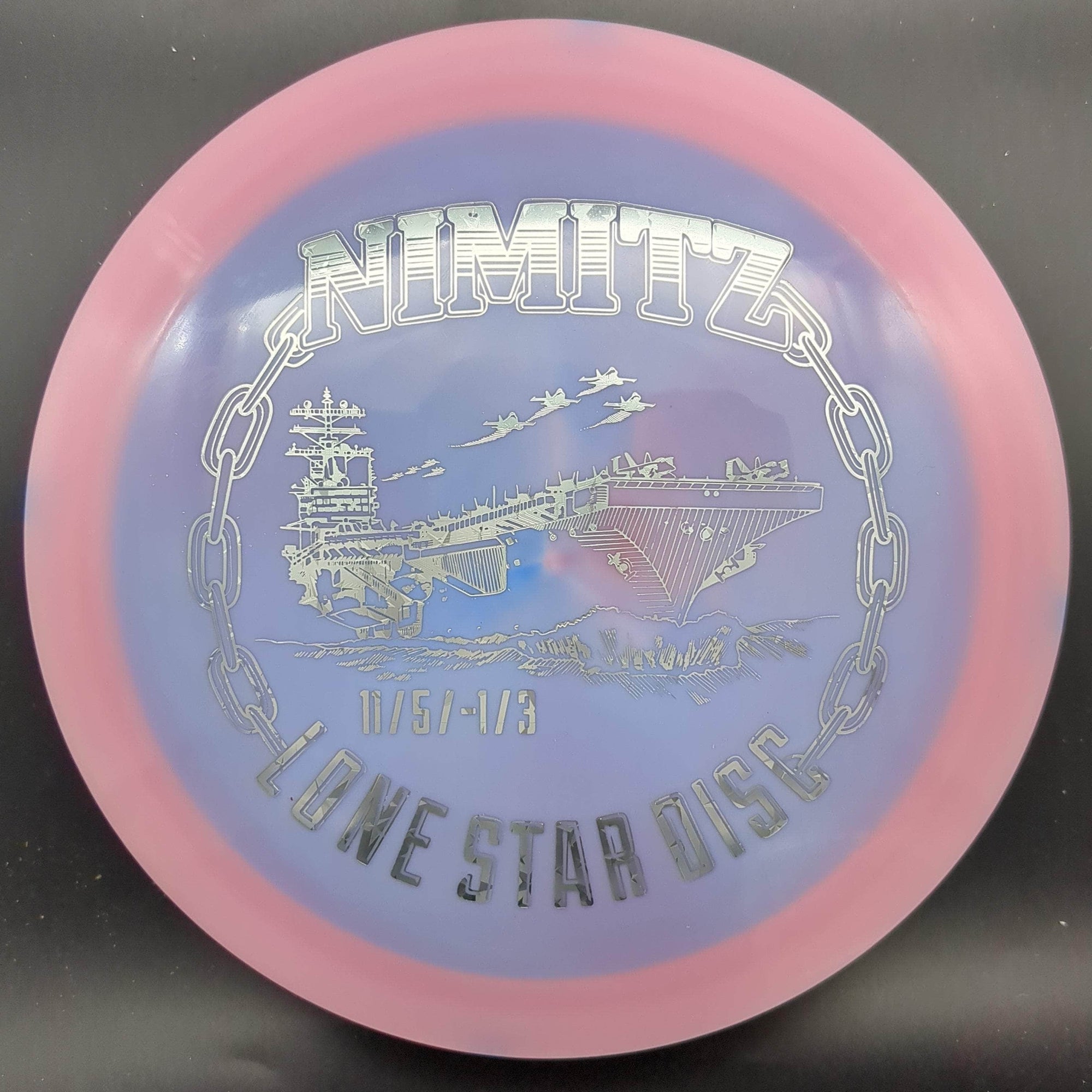 Lone Star Discs Distance Driver Pink/Blue Silver Stamp 162g Nimitz, Bravo Plastic
