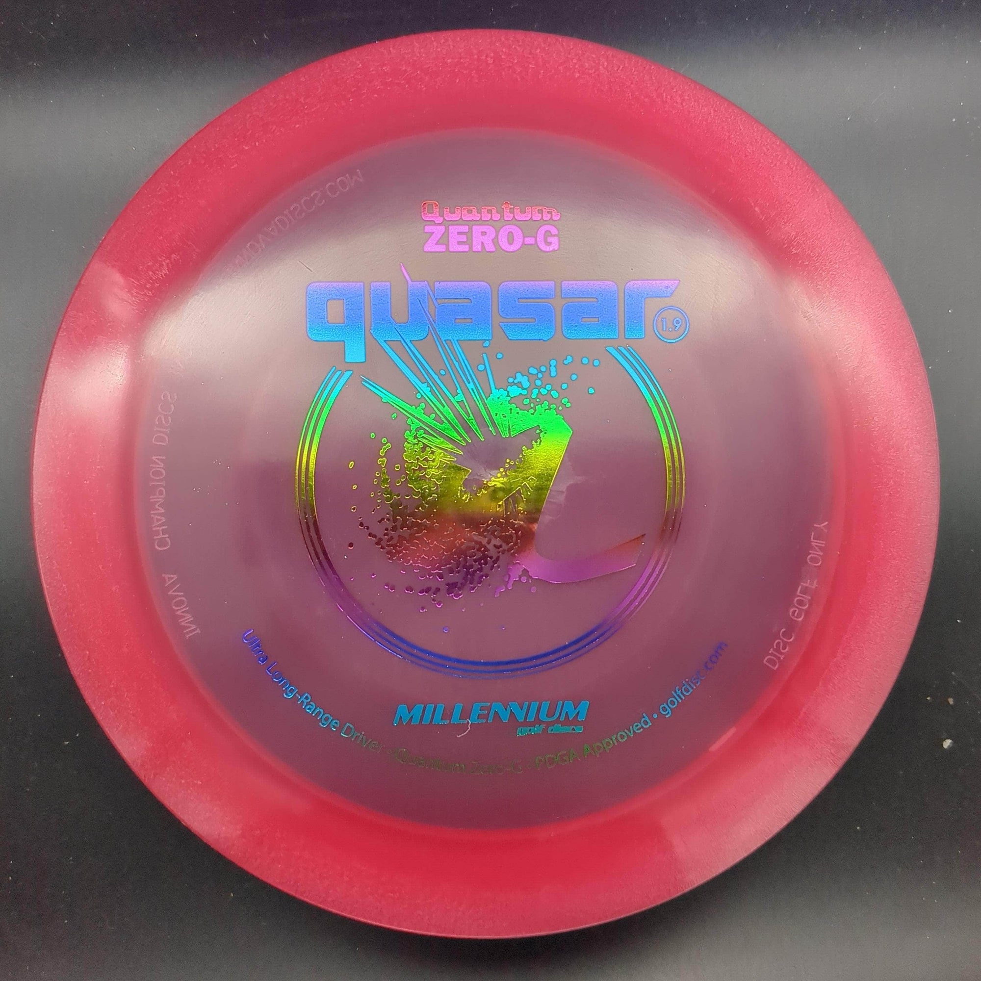Millennium Discs Distance Driver Red Silver Stamp 162g Quasar, Zero G Plastic