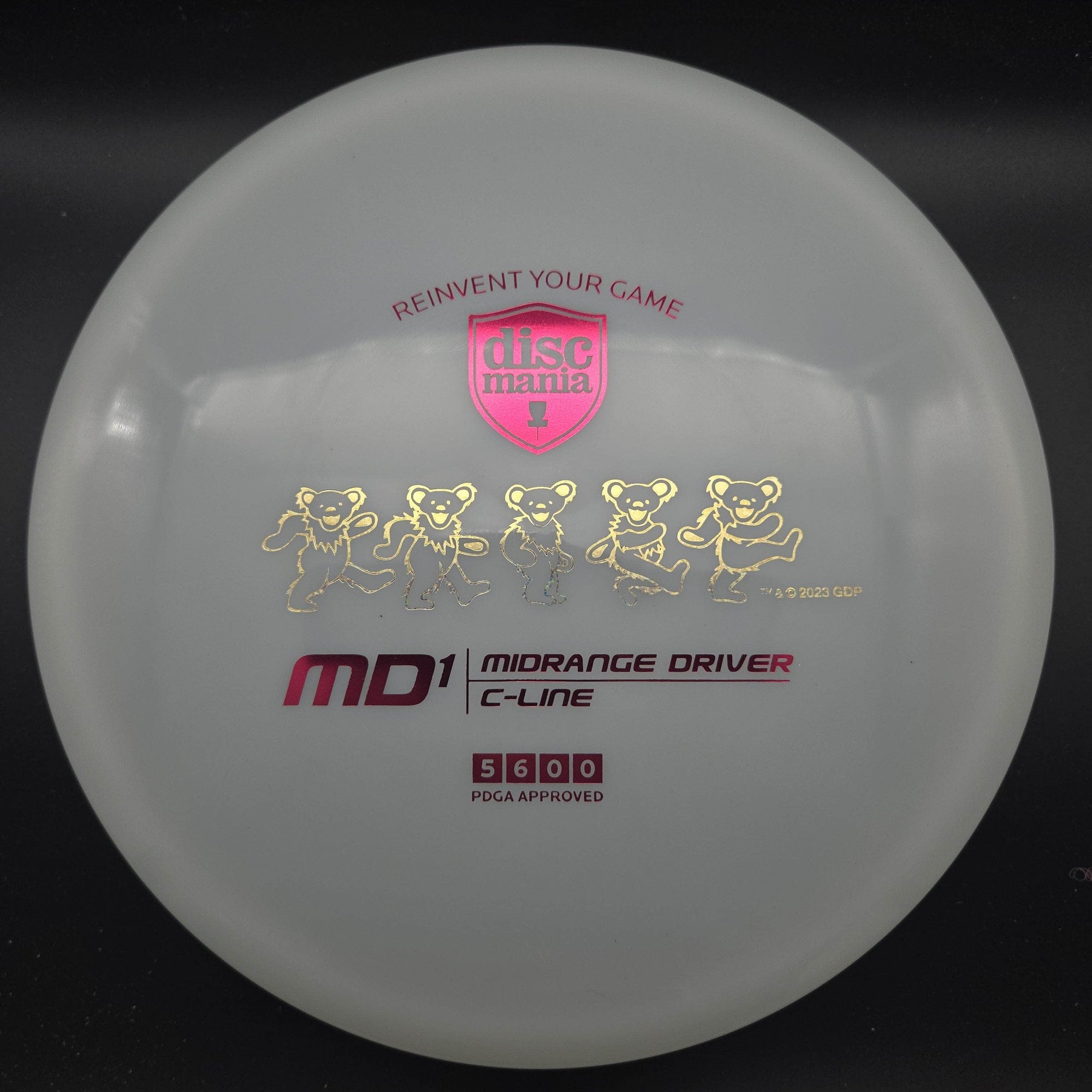 Discmania Mid Range White Red/Gold Stamp 180g MD1, C-Line, Dancing Bears Stamp