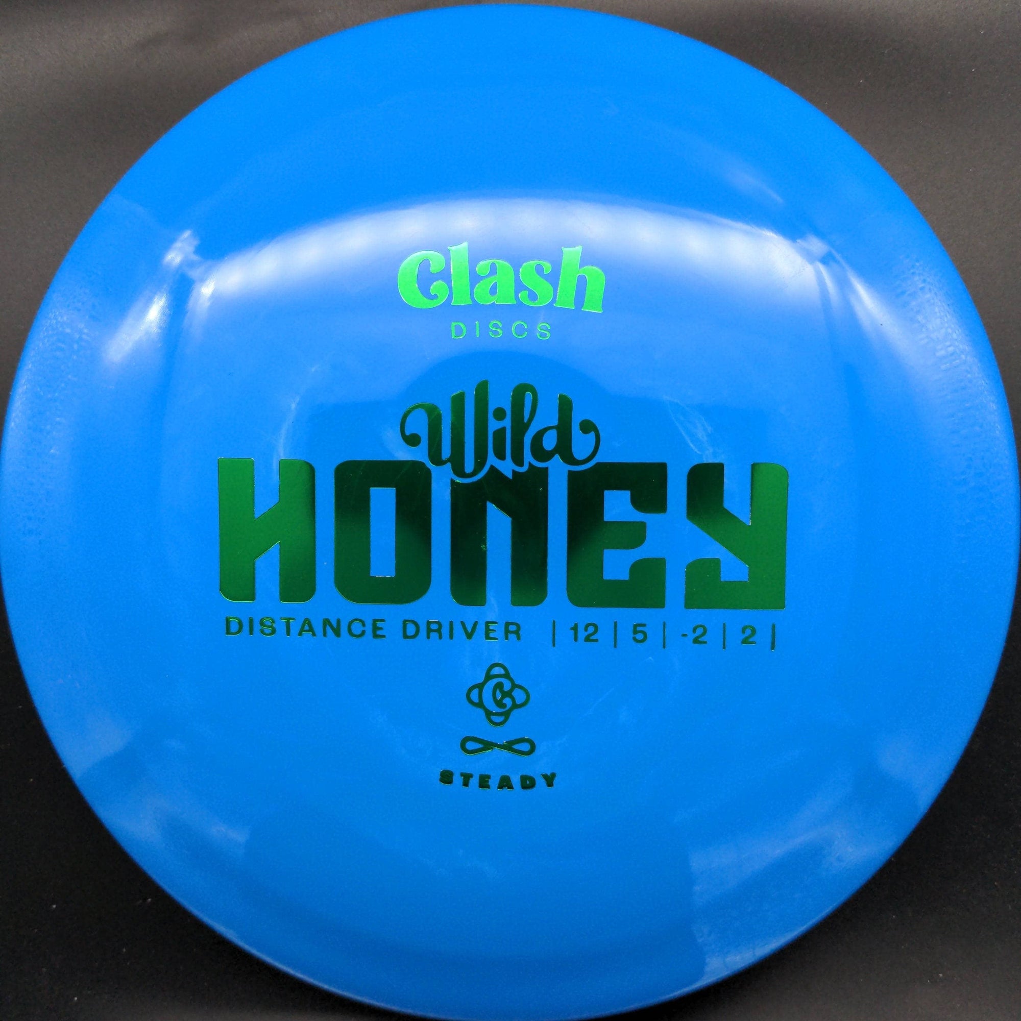 Clash Discs Distance Driver Blue Green Stamp 175g Wild Honey, Steady Plastic