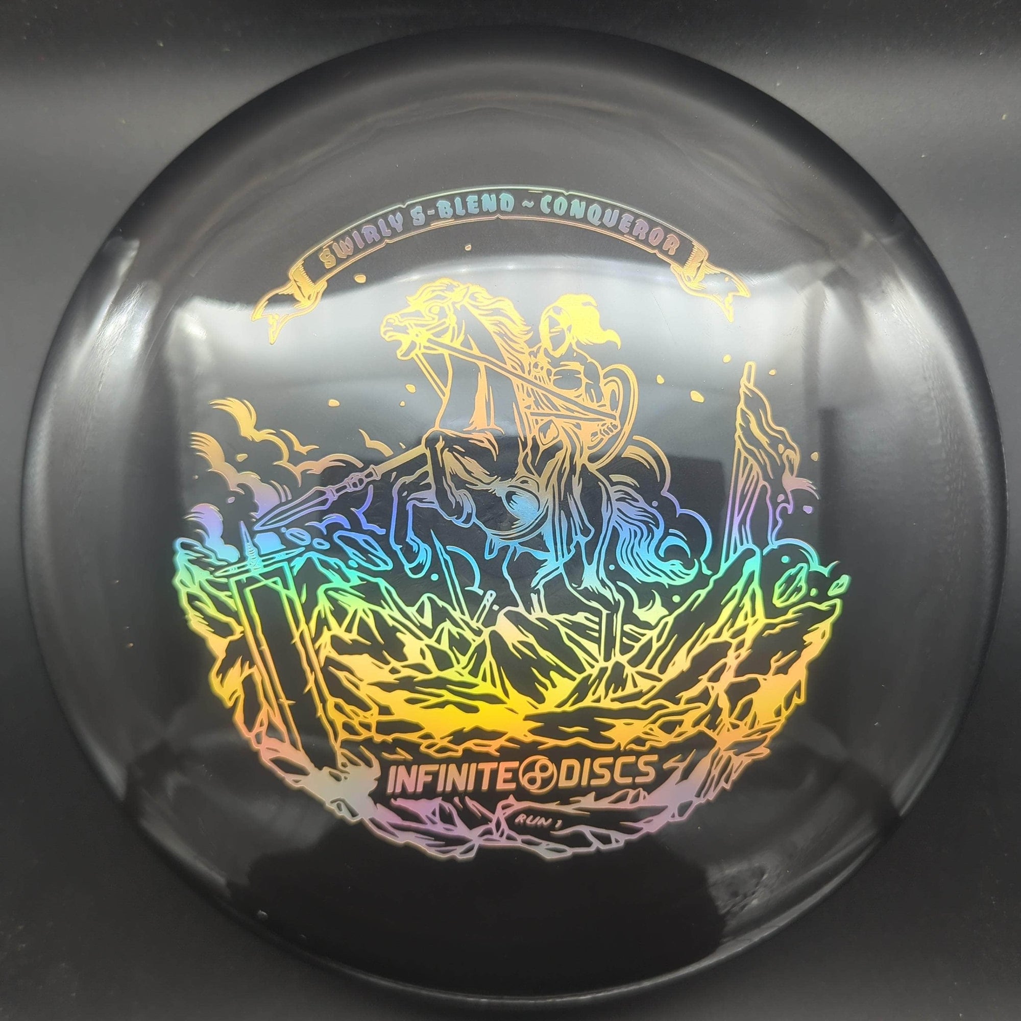 Infinite Discs Distance Driver Black Gold Holo Stamp 172g Conqueror, Swirly S-Blend