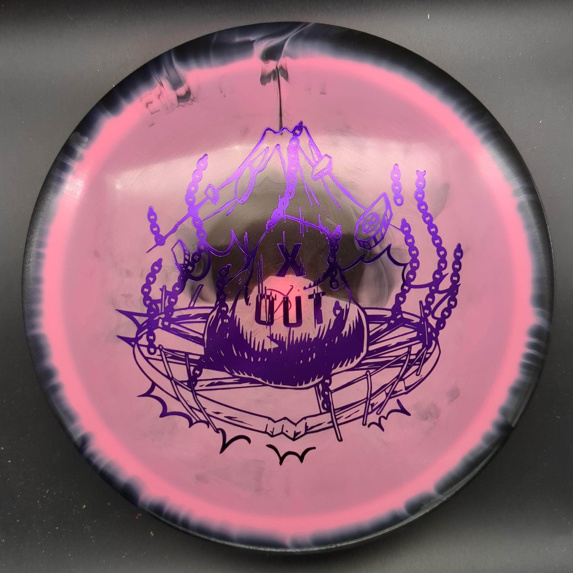 Infinite Discs Distance Driver Black Rim Pink Purple Stamp 175g Roman, Halo S-Blend, X-Out