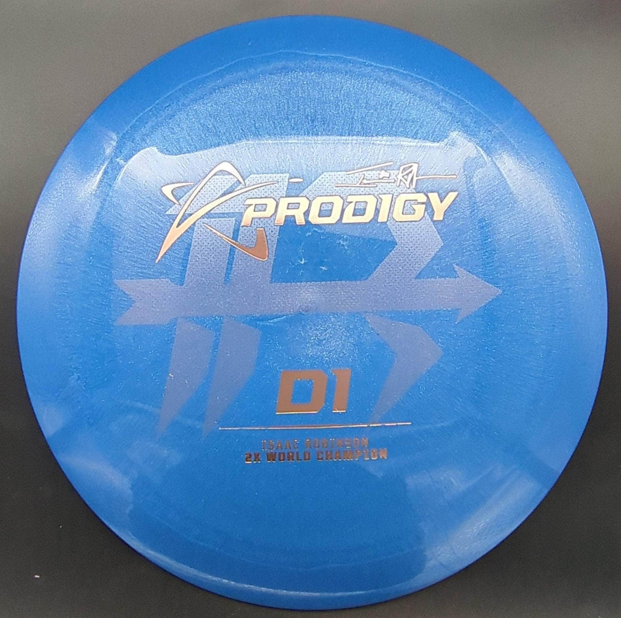 Prodigy Distance Driver Blue Copper Stamp 174g D1 500 Glimmer Plastic - Commemorative Edition Isaac Robinson 2X World Champion