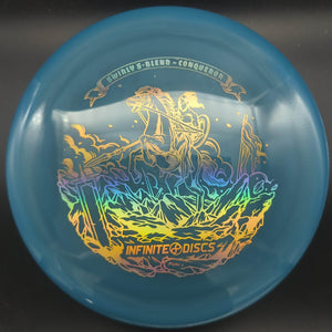 Infinite Discs Distance Driver Blue Gold Holo 170g Conqueror, Swirly S-Blend