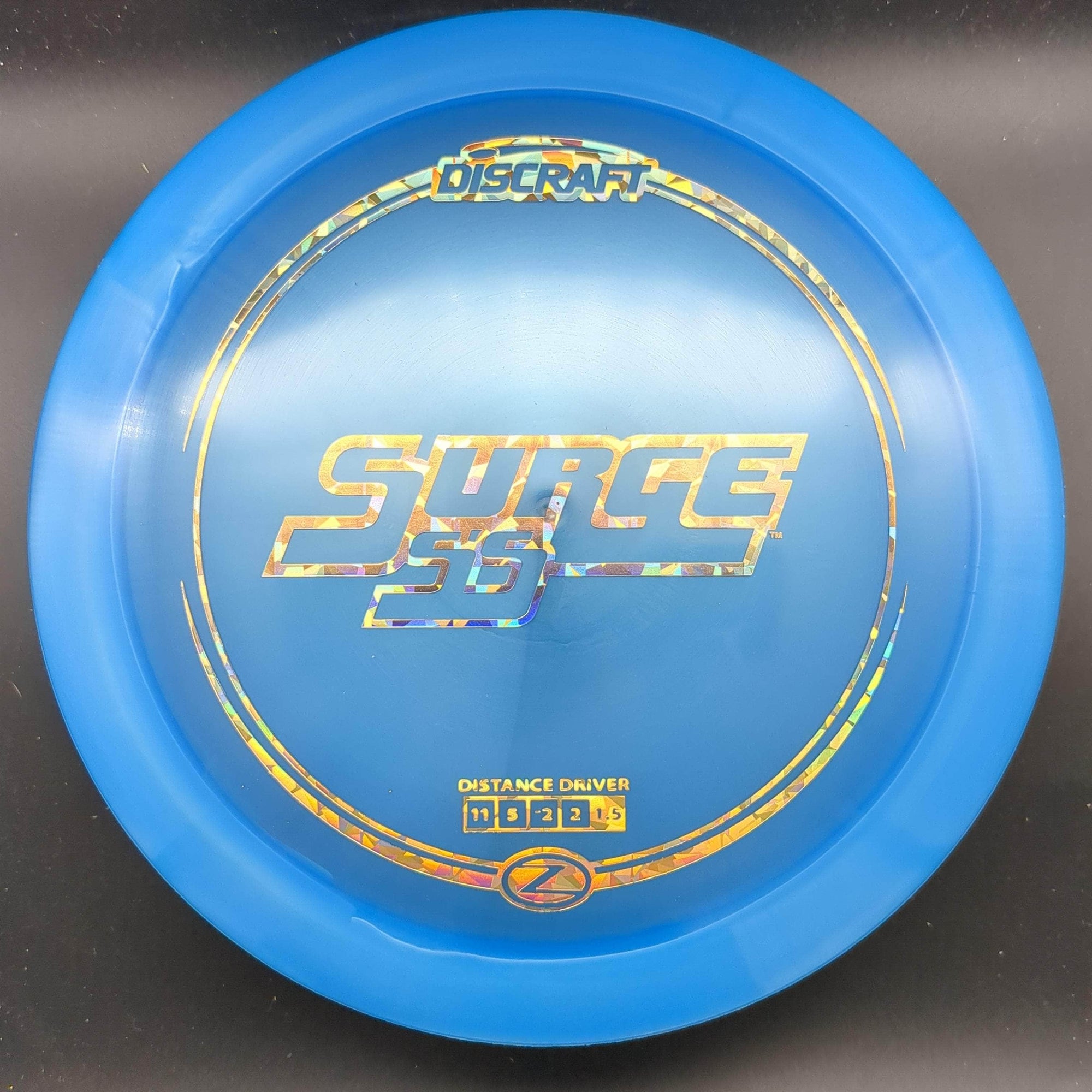 Discraft Distance Driver Blue Gold Shatter Stamp 174g Surge SS, Z Line