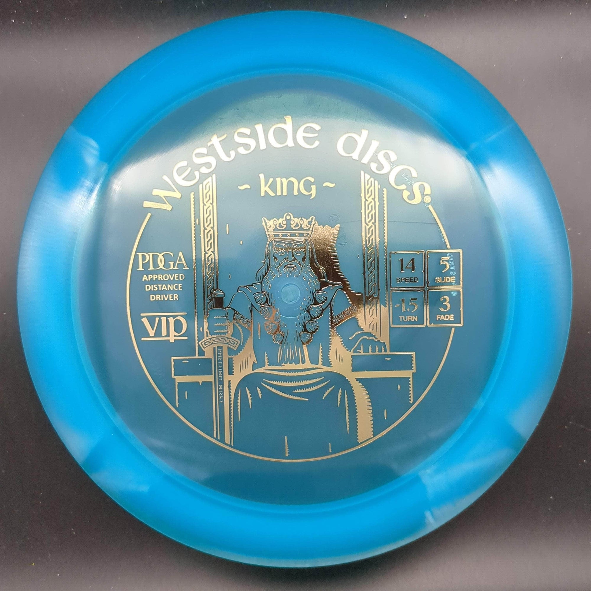 Westside Discs Distance Driver Blue Gold Stamp 174g King, VIP