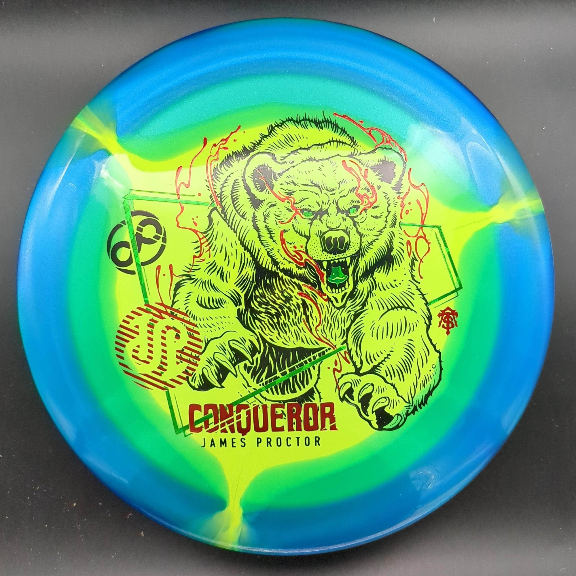 Infinite Discs Distance Driver Blue/Yellow Green/Red Stamp 175g Conqueror, Halo S-Blend, James Proctor Signature Edition