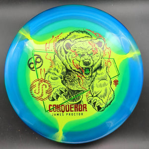 Infinite Discs Distance Driver Blue/Yellow Green/Red Stamp 175g Conqueror, Halo S-Blend, James Proctor Signature Edition