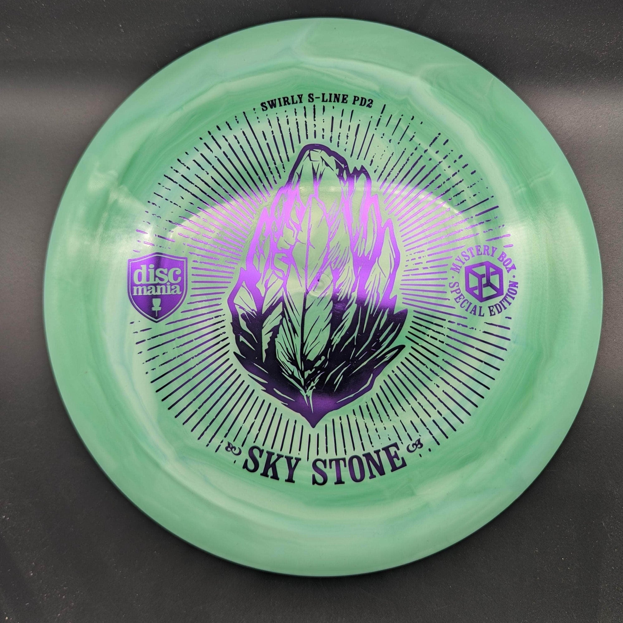 Discmania Distance Driver Green/Blue Purple Stamp 175g PD2, Swirly S-Line, Sky Stone