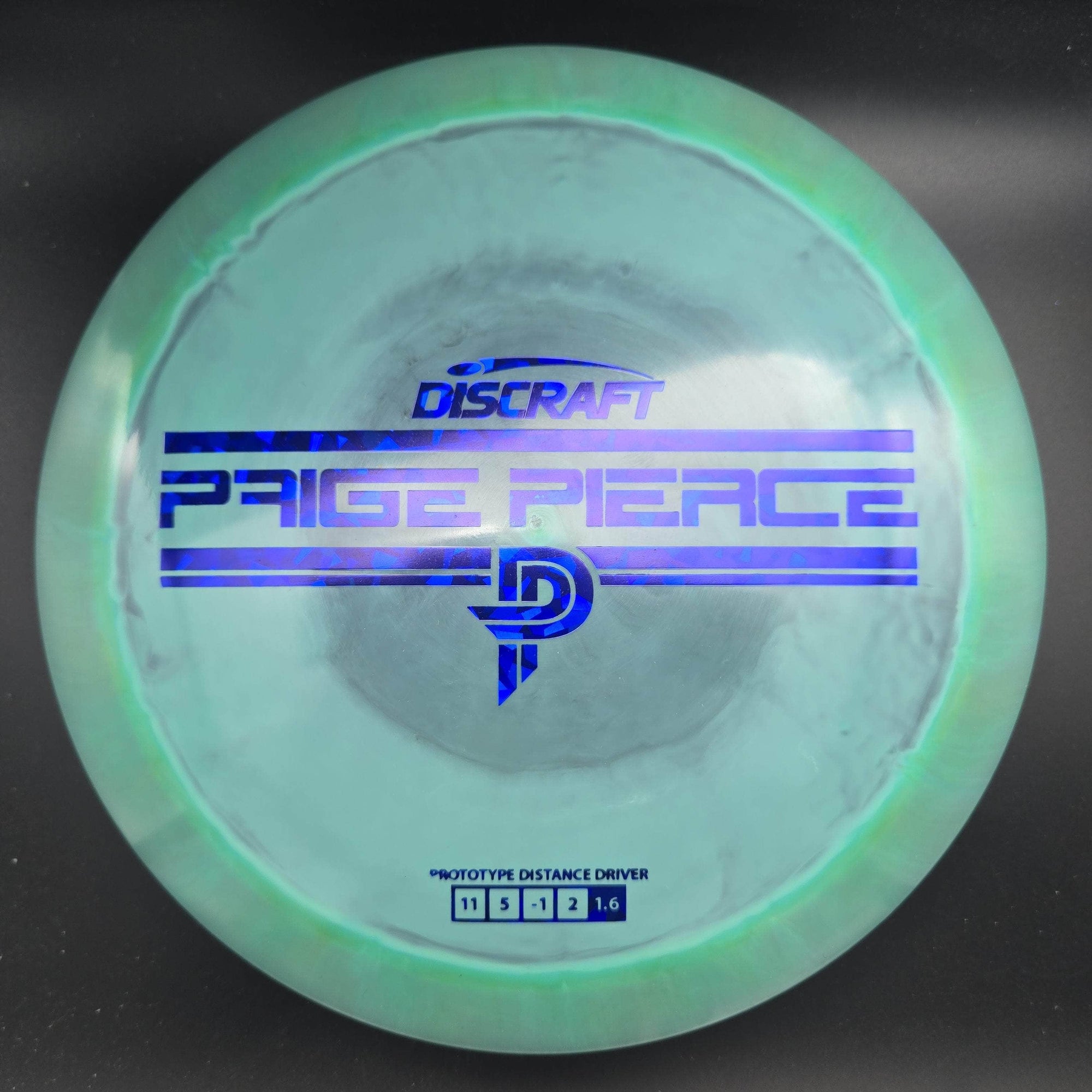 Discraft Distance Driver Green Blue Shatter Stamp 171g Drive, ESP, Paige Pierce Prototype