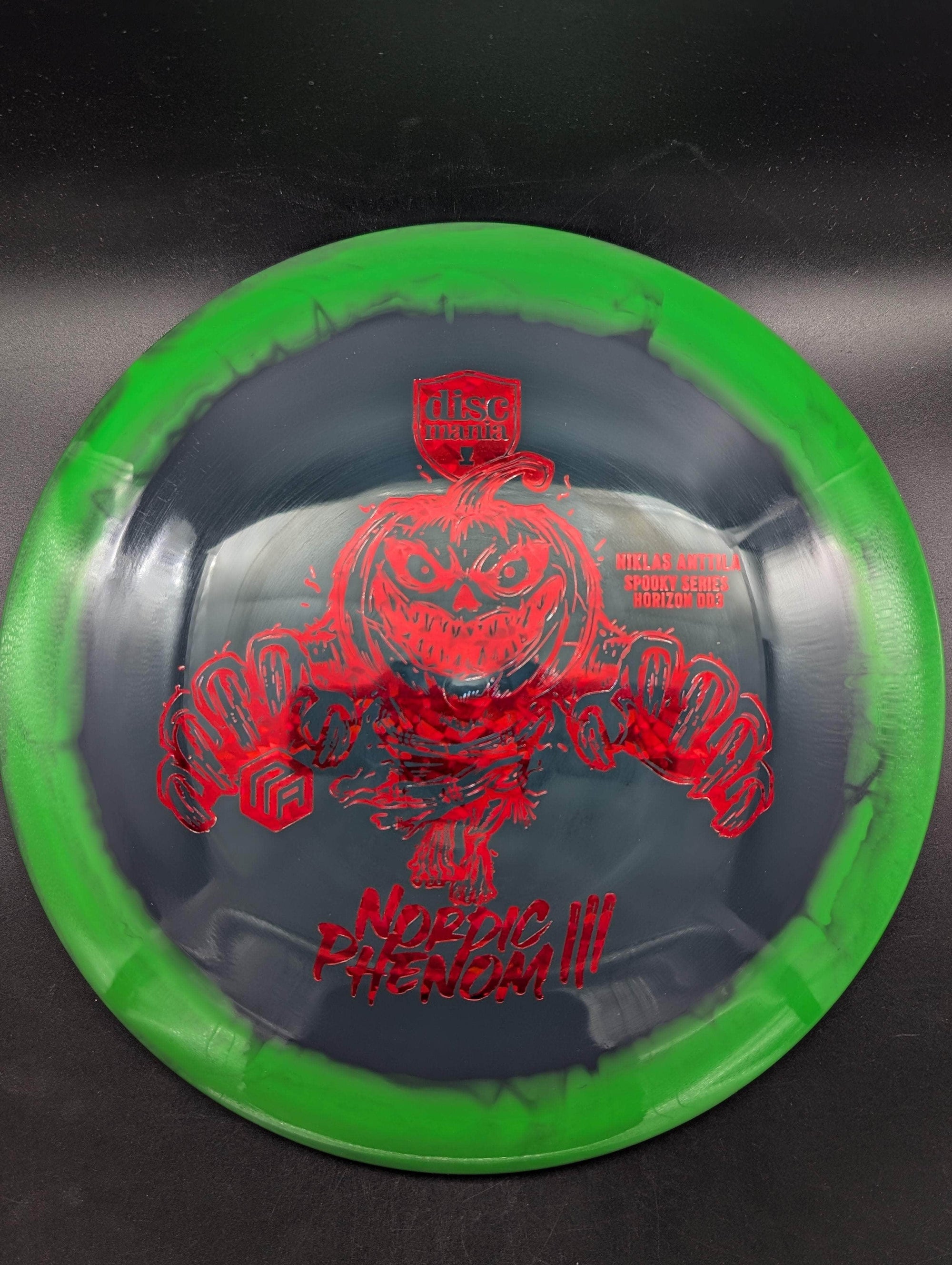 Discmania Distance Driver Green/Grey Red Shatter Stamp 175g Nordic Phenom 3 (DD3) - Horizon S-Line, Niklas Anttila Spooky Series