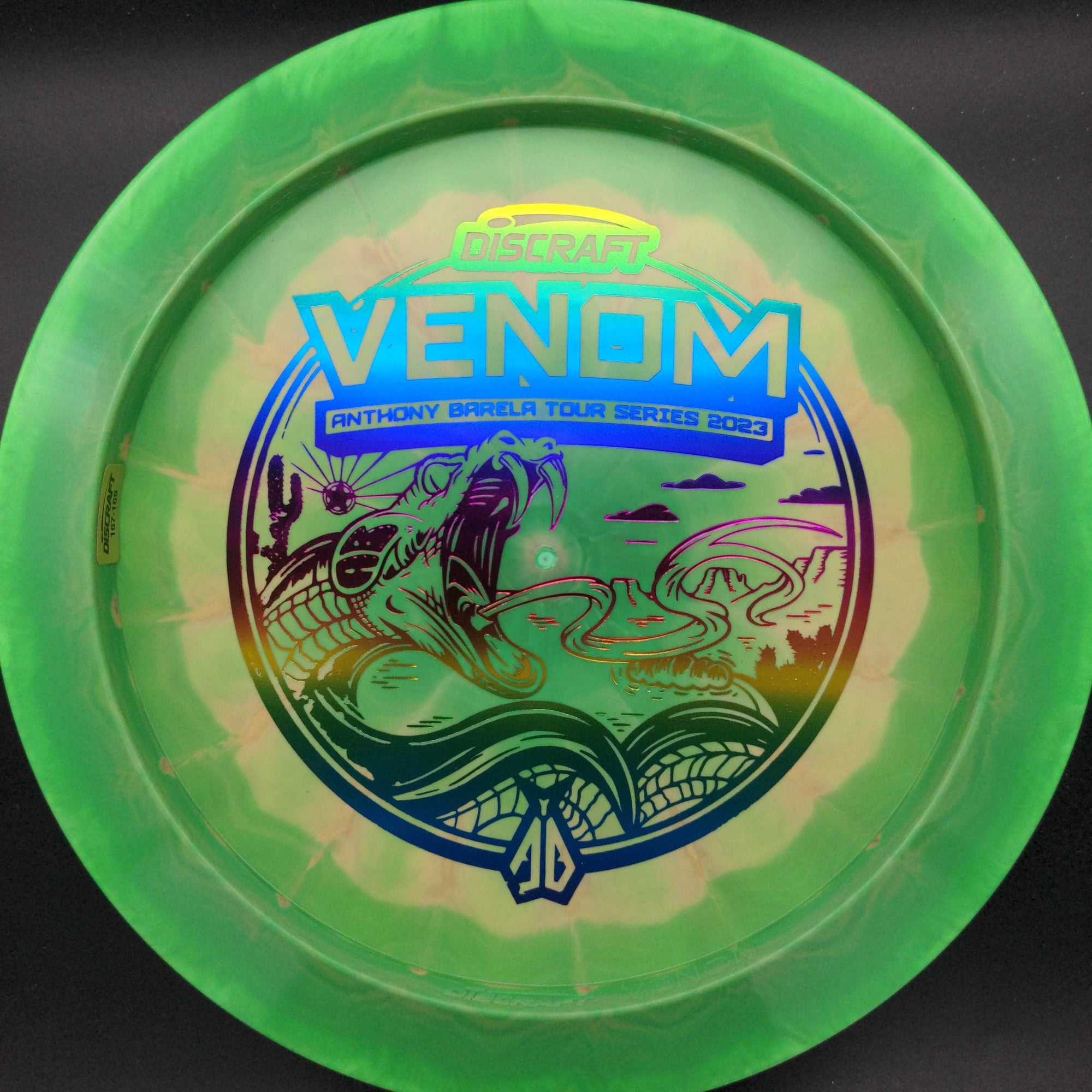 Discraft Distance Driver Green Rainbow Stamp 169g Anthony Barela ESP Venom – Tour Series 2023