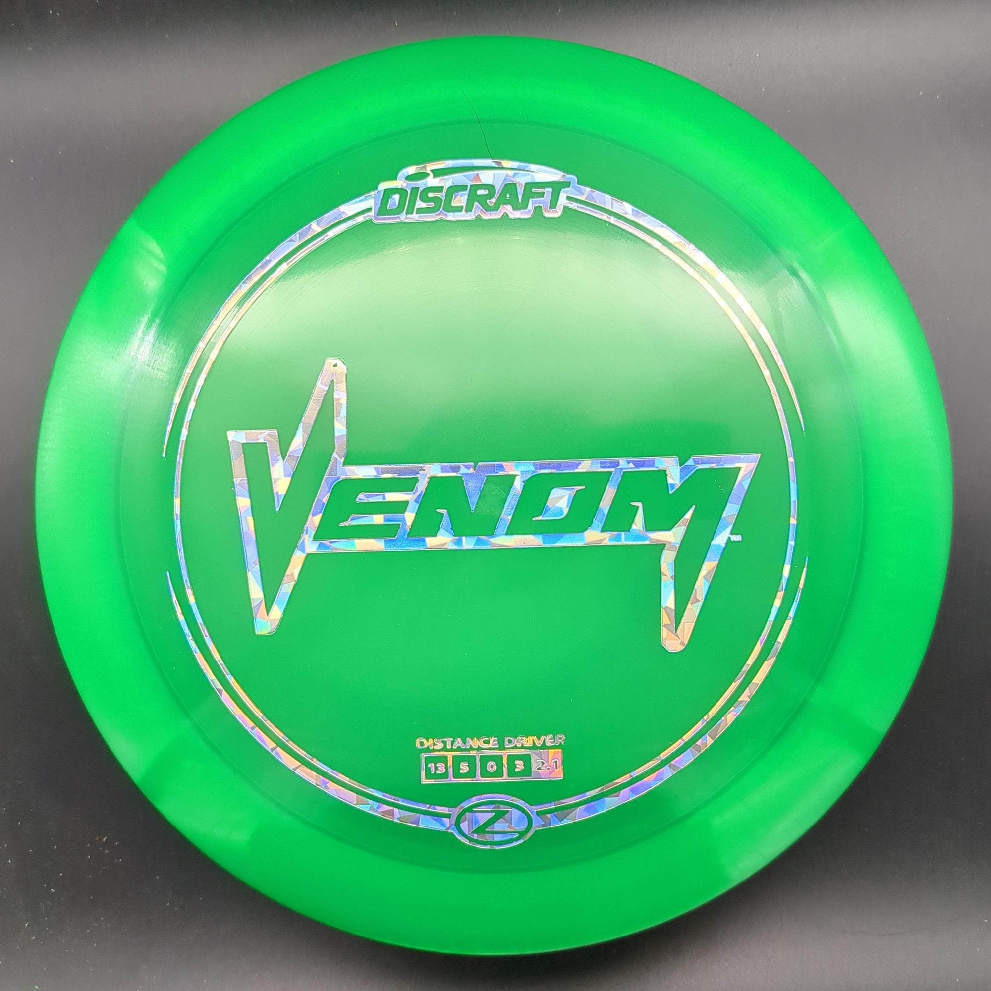 Discraft Distance Driver Green Silver Shatter Stamp 171g Venom, Z Plastic