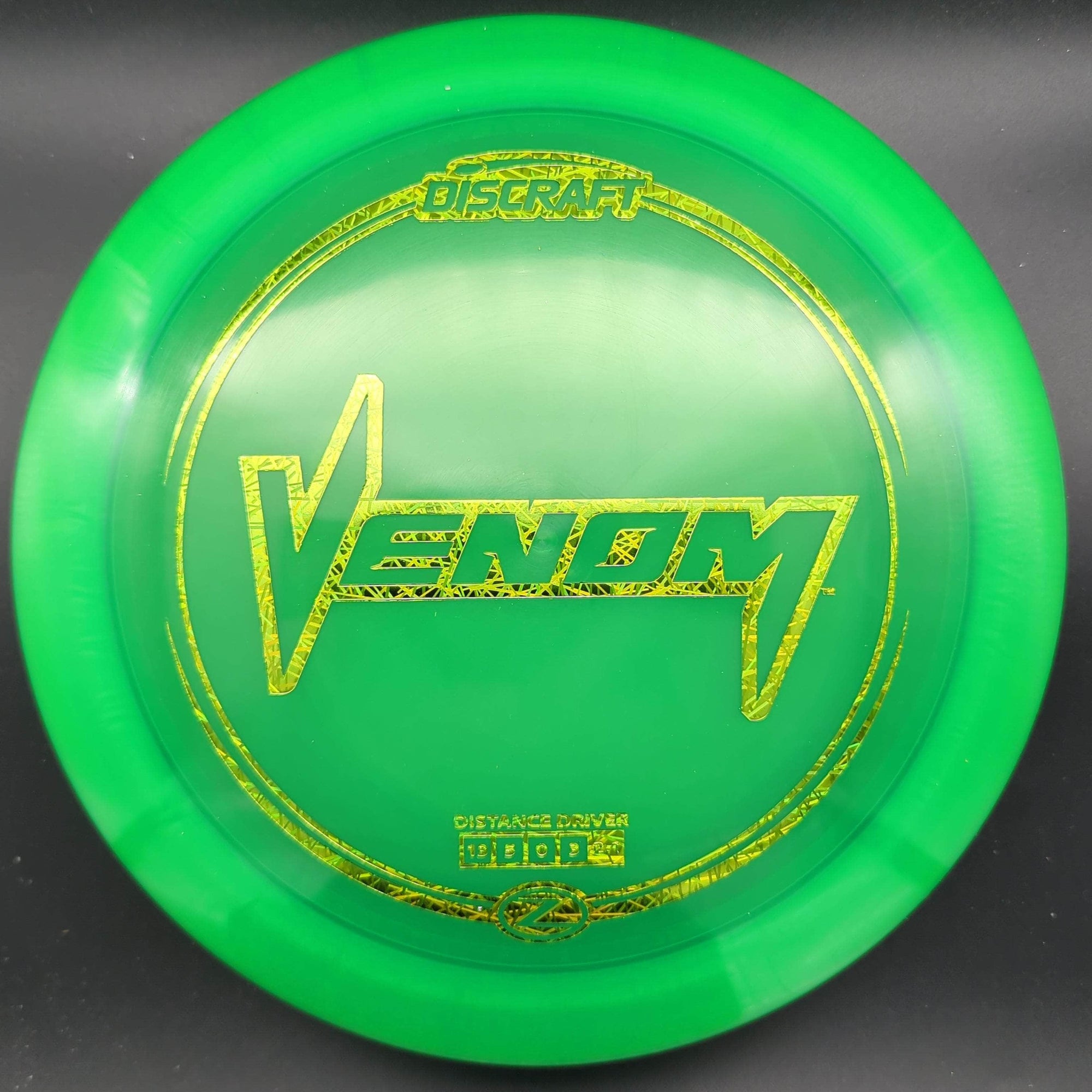 Discraft Distance Driver Green Yellow Stamp 174g Venom, Z Plastic