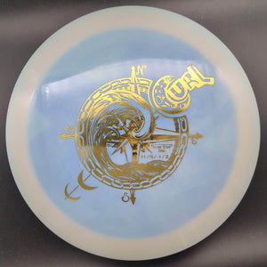 Lone Star Discs Distance Driver Light Blue Gold Stamp 174g Curl, Bravo Plastic