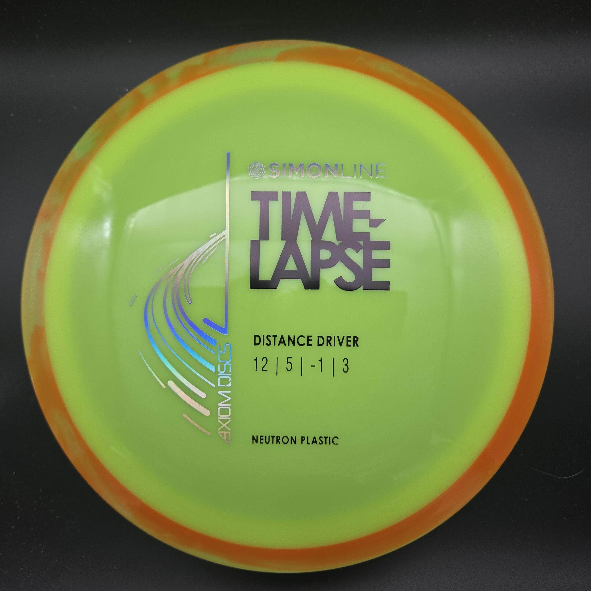 Axiom Distance Driver Orange/Green Rime Yellow Plate 172g Time Lapse, Neutron, Simon Line