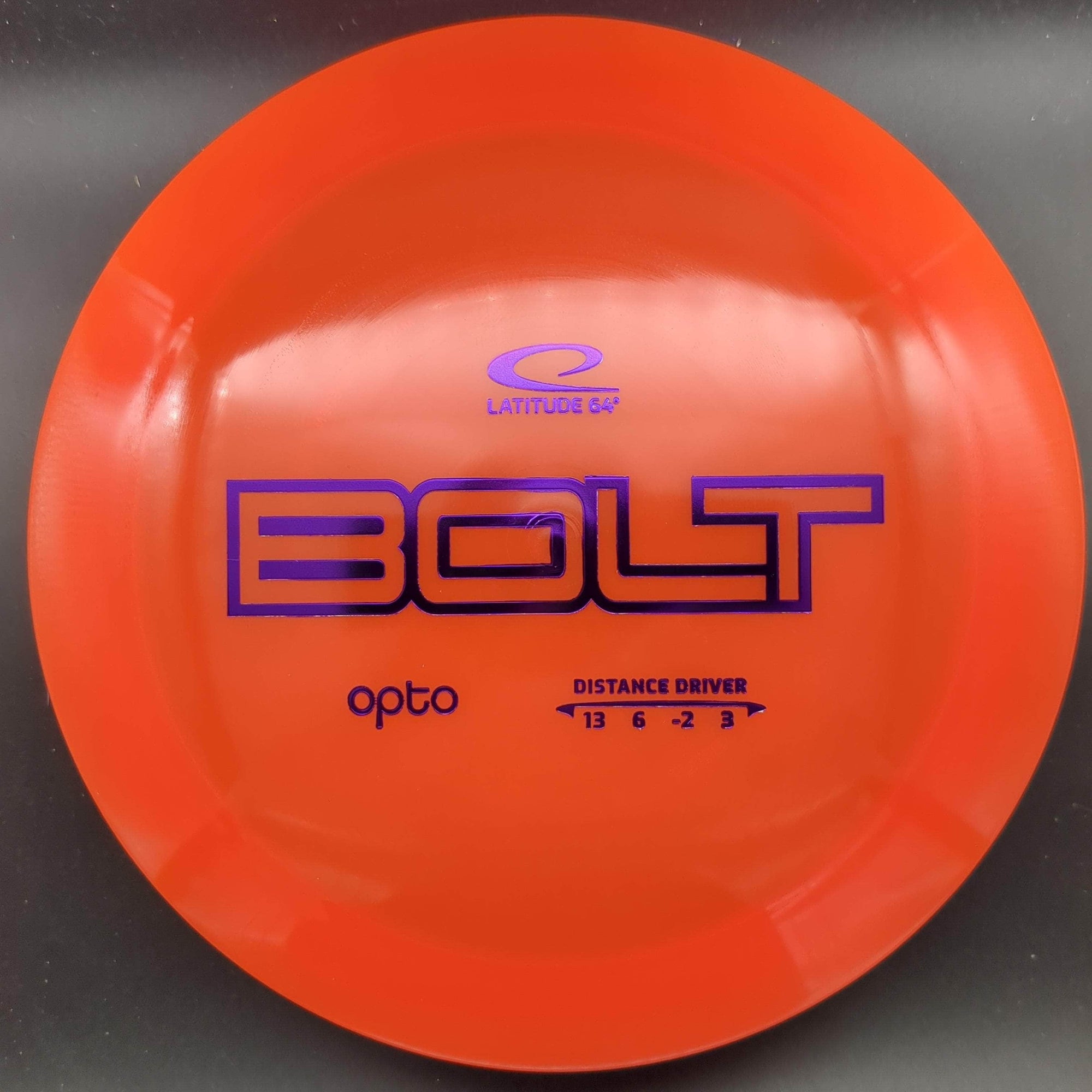 Latitude 64 Distance Driver Orange Purple Stamp 168g Bolt, Opto Plastic