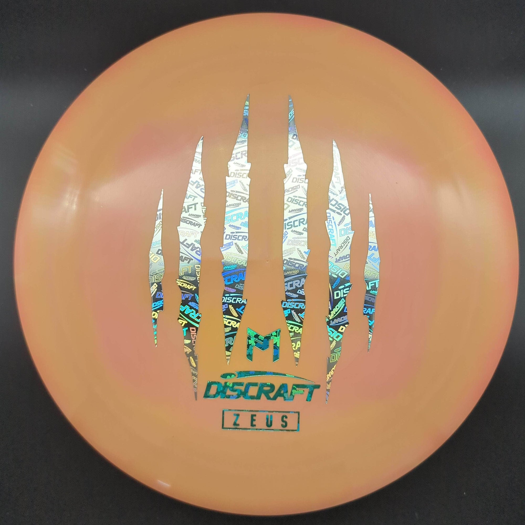 Discraft Distance Driver Orange Silver/Green Stamp 174g Zeus ESP, Paul McBeth 6X Claw