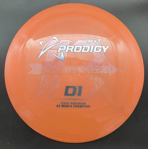 Prodigy Distance Driver Orange Silver Stamp 174g D1 500 Glimmer Plastic - Commemorative Edition Isaac Robinson 2X World Champion