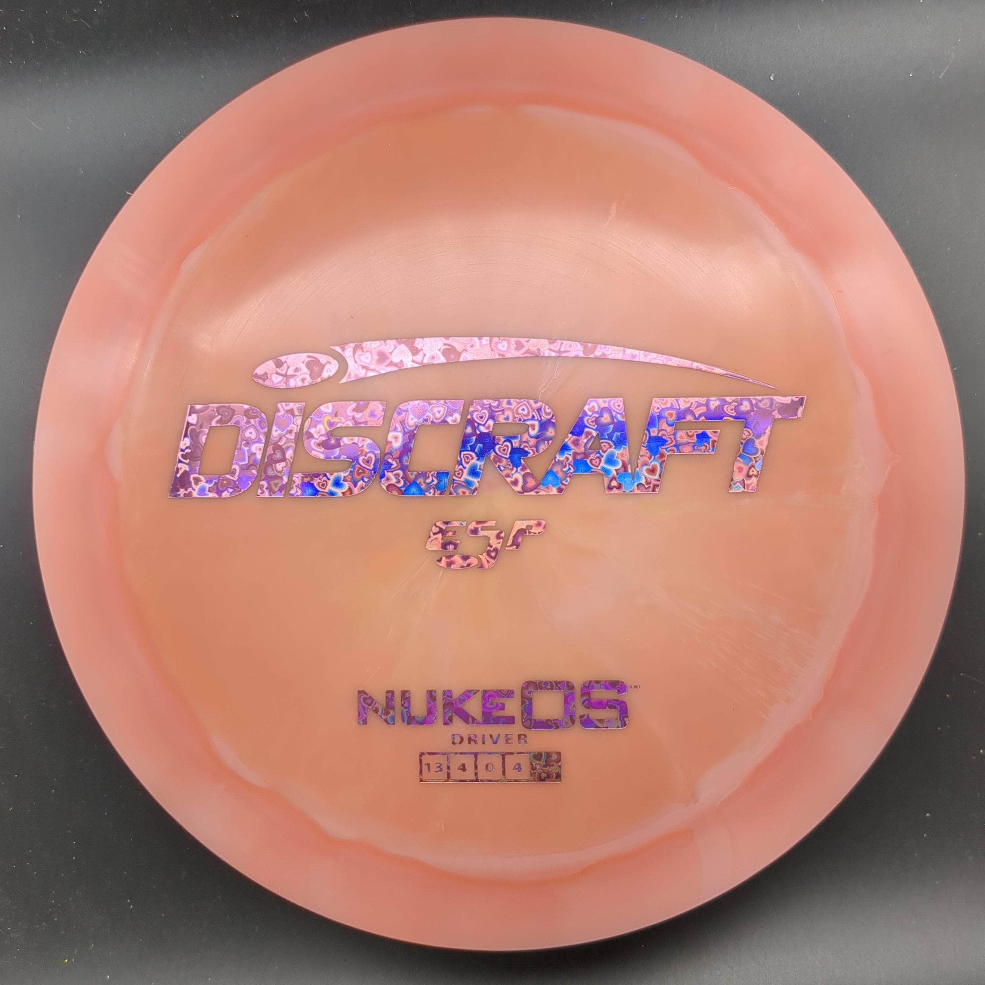 Discraft Distance Driver Peach Pink Heart Stamp 174g Nuke OS, ESP Swirl