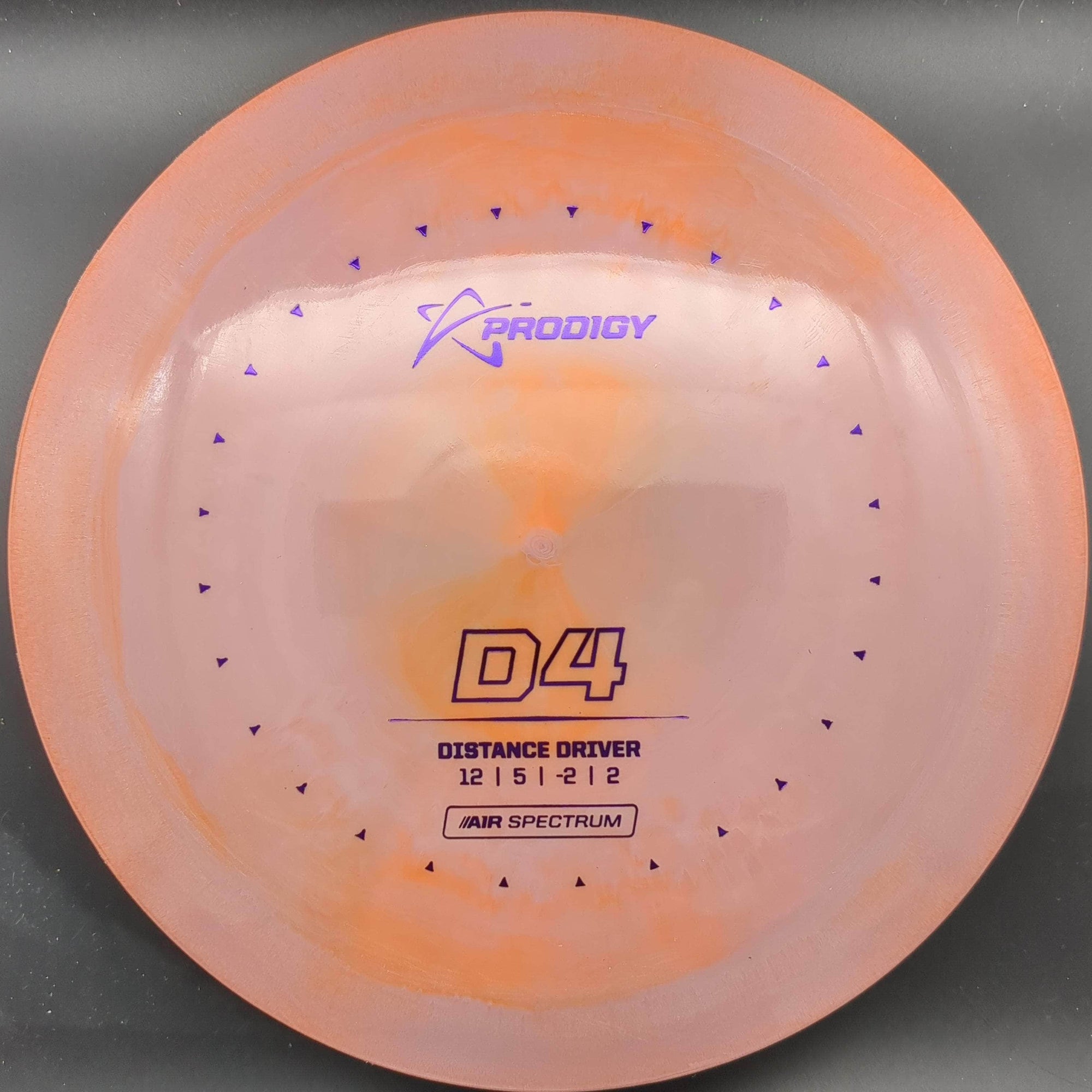 Prodigy Distance Driver Peach/Purple Purple Stamp 163g D4 - AIR Spectrum Plastic