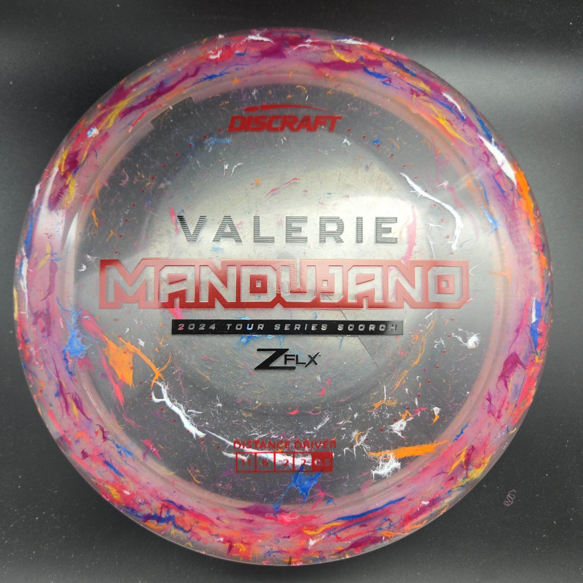 Discraft Distance Driver Pink Black/Red Stamp 169g Scorch, Z Flx, Valerie Mandujano Tour Series, 2024