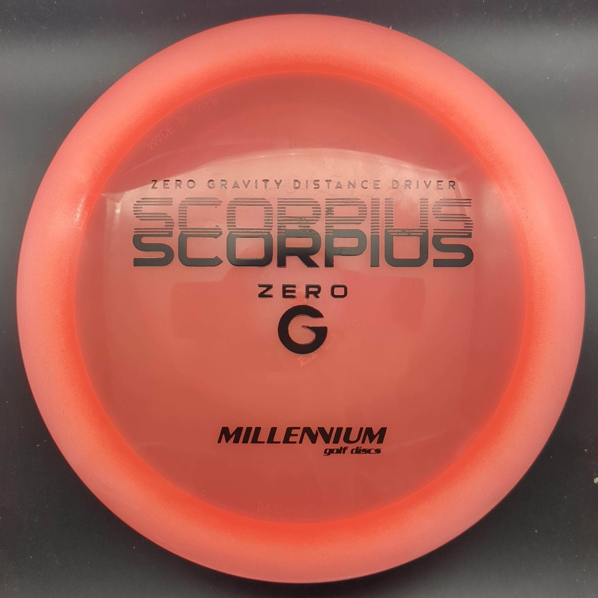 Millennium Discs Distance Driver Pink Black Stamp 158g Scorpius, Zero G Plastic