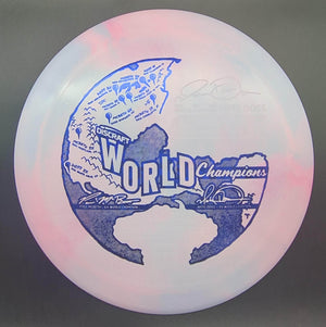 Discraft Distance Driver Pink/Blue Blue Stamp 174g Force, Paul McBeth x Nate Doss ESP Swirl