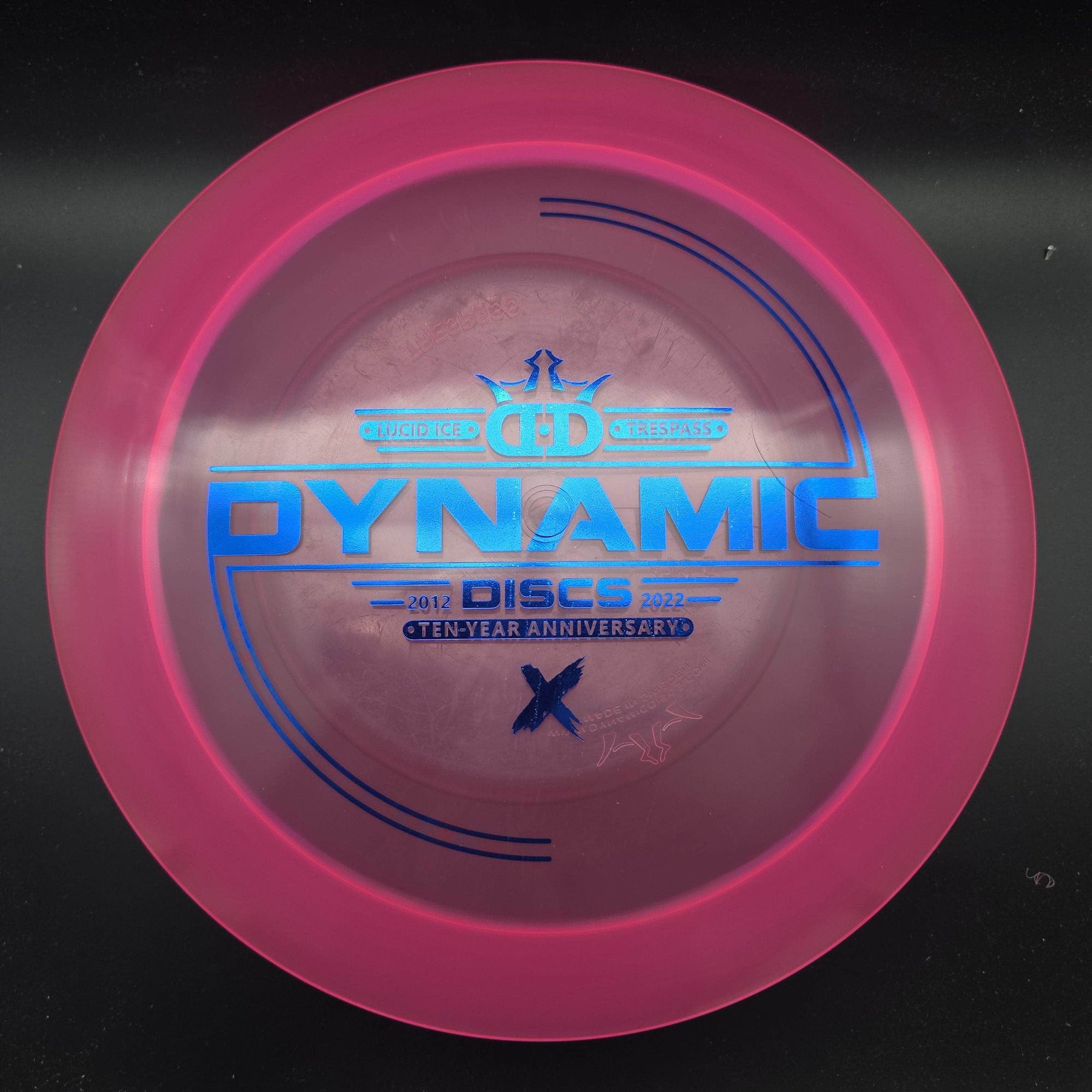 Dynamic Discs Distance Driver Pink Blue Stamp 173g (Stamp scuffing) Trespass, Lucid Ice, 10 Year Anniversary Edition