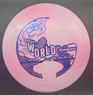 Discraft Distance Driver Pink Blue Stamp 174g Force, Paul McBeth x Nate Doss ESP Swirl