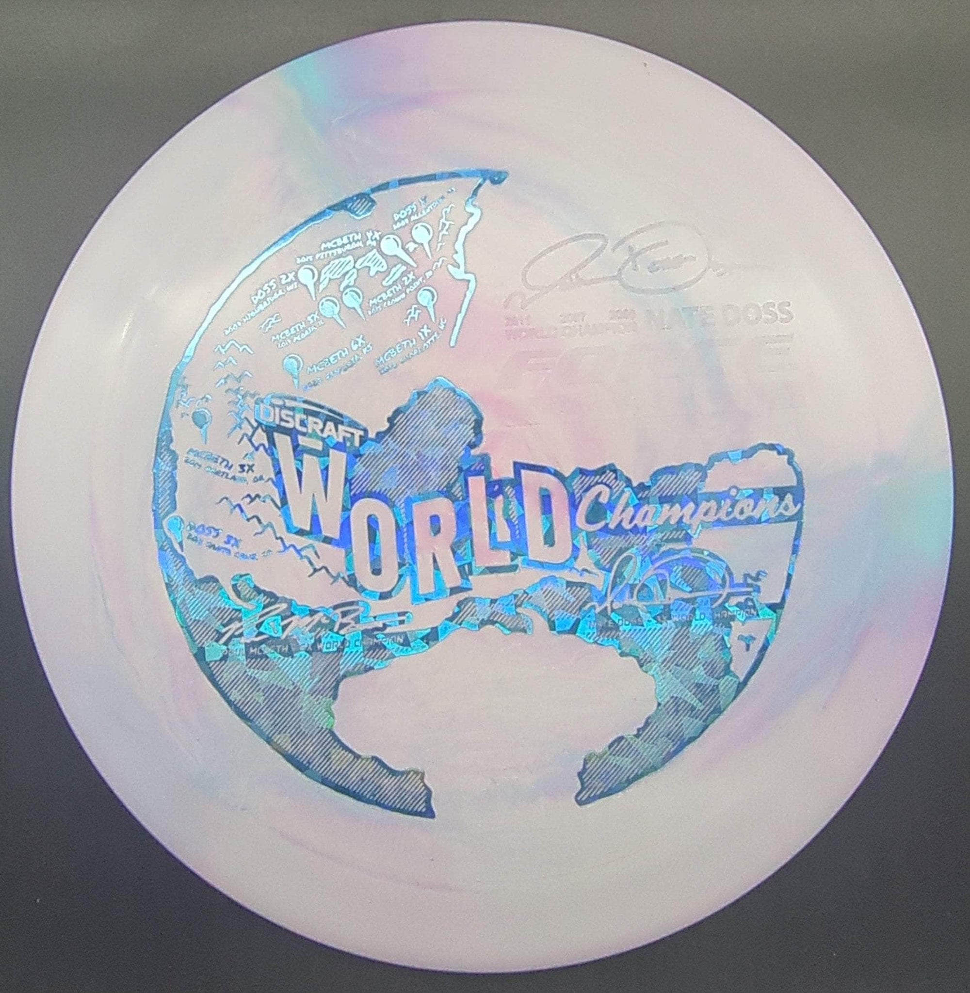 Discraft Distance Driver Pink/Blue Teal Stamp 174g Force, Paul McBeth x Nate Doss ESP Swirl