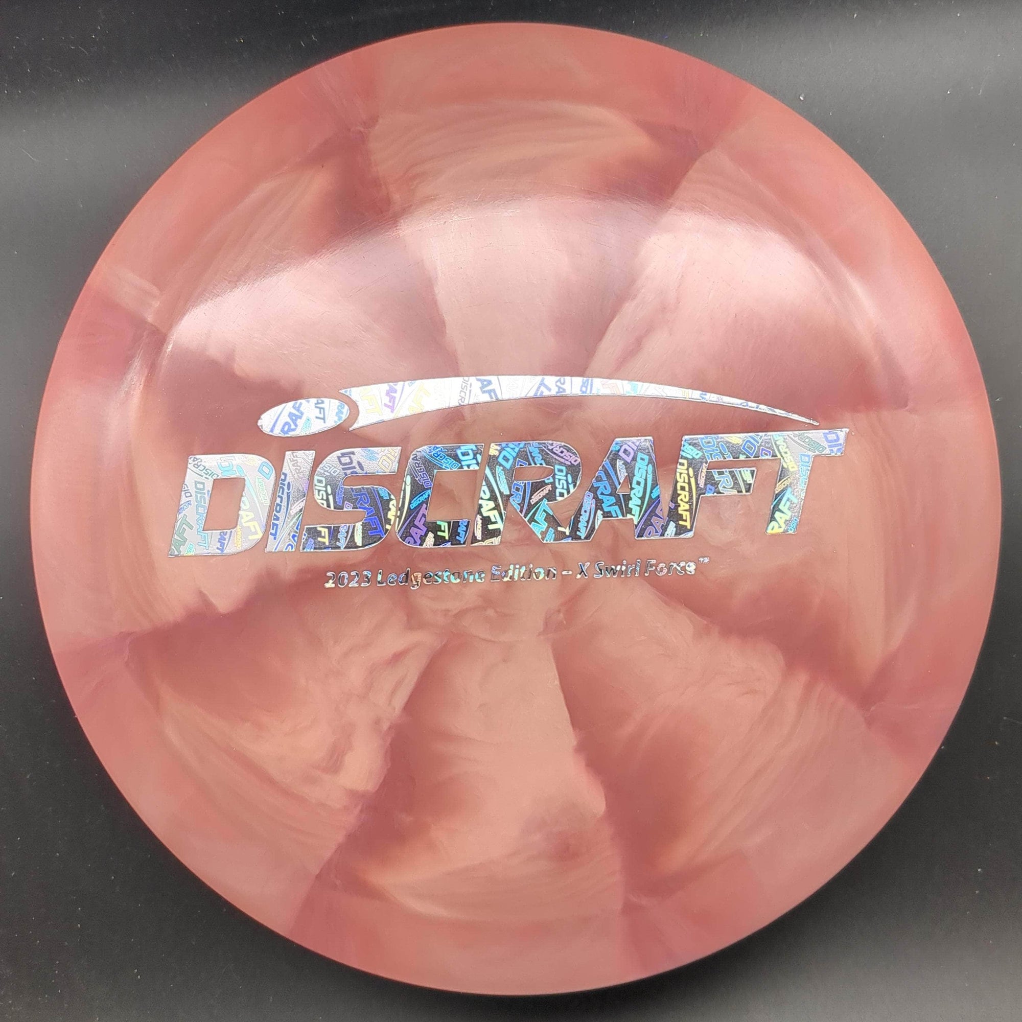 Discraft Distance Driver Pink/Brown Silver Discraft Stamp 174g Force, X Swirl, 2023 Ledgestone Edition