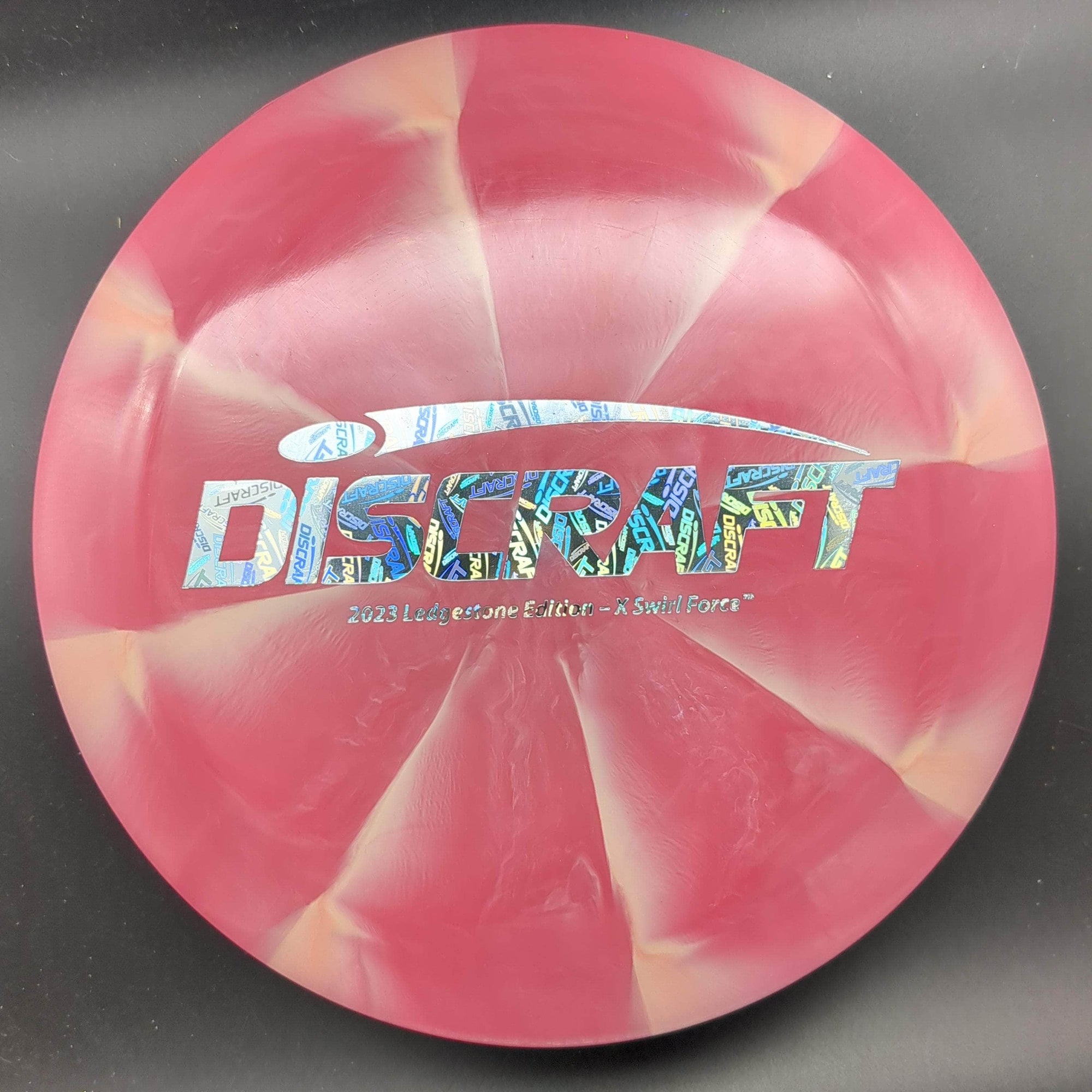 Discraft Distance Driver Pink Silver Discraft Stamp 174g Force, X Swirl, 2023 Ledgestone Edition