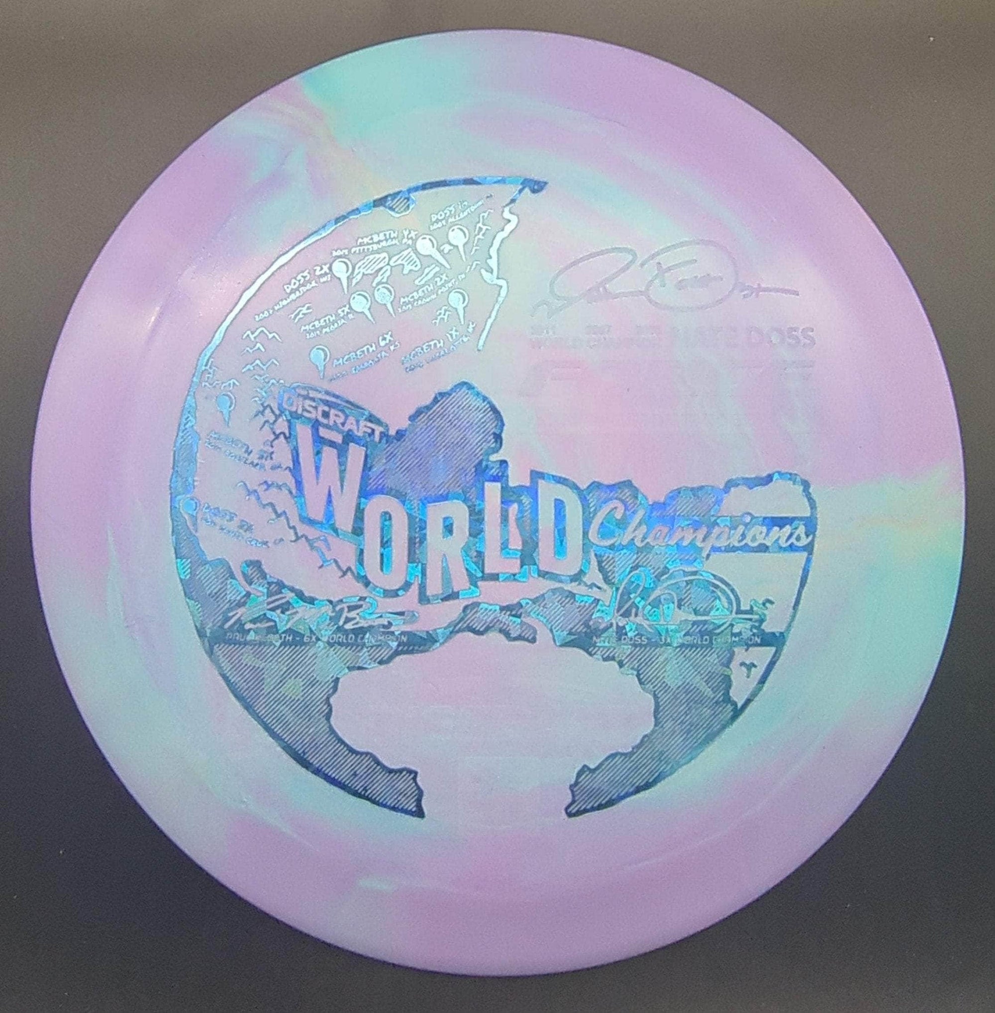 Discraft Distance Driver Pink/Blue Teal Stamp 174g Force, Paul McBeth x Nate Doss ESP Swirl