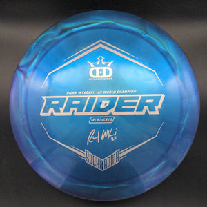 Dynamic Discs Distance Driver Purple Silver Stamp 173g Raider, Lucid-X Chameleon, Ricky Wysocki Bottom Stamp