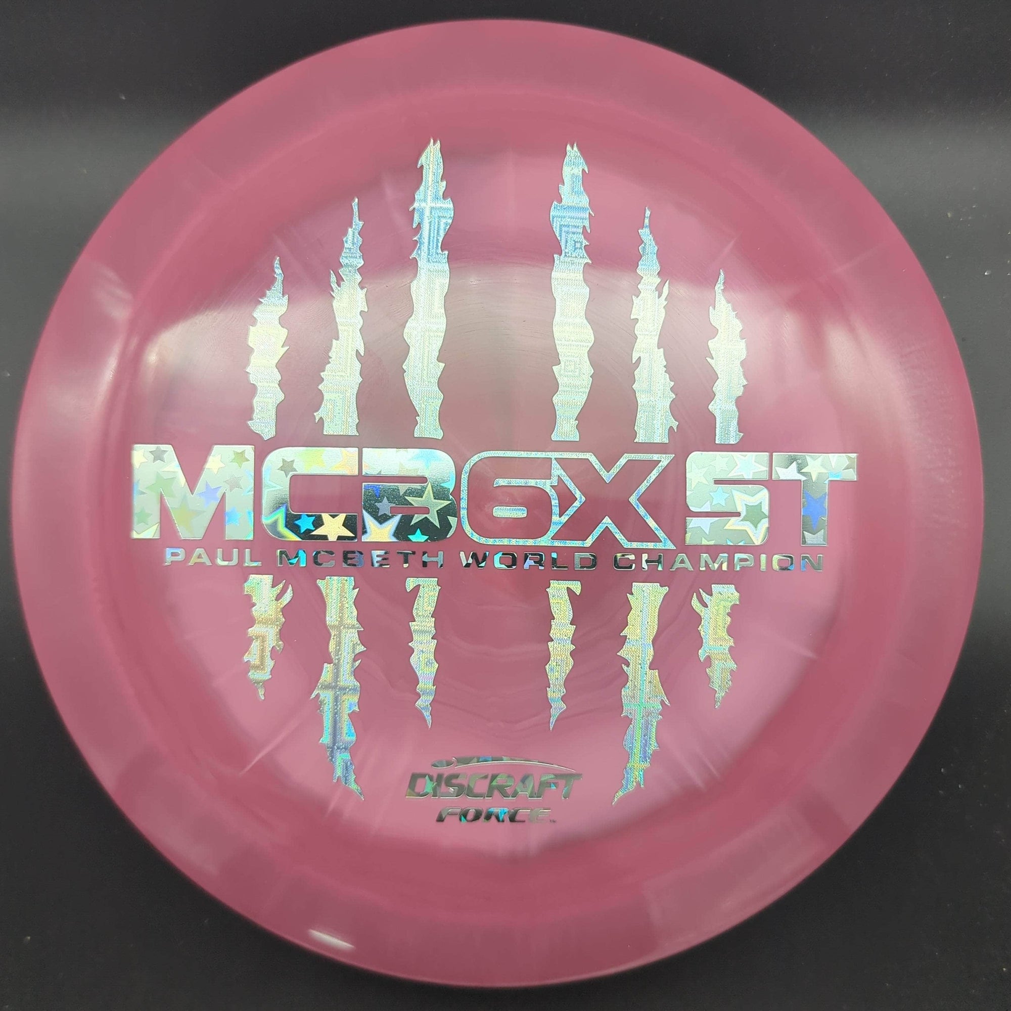 Discraft Distance Driver Red Silver Tron/ Silver Stars Stamp 174g Force ESP, Paul McBeth 6X Mcbeast