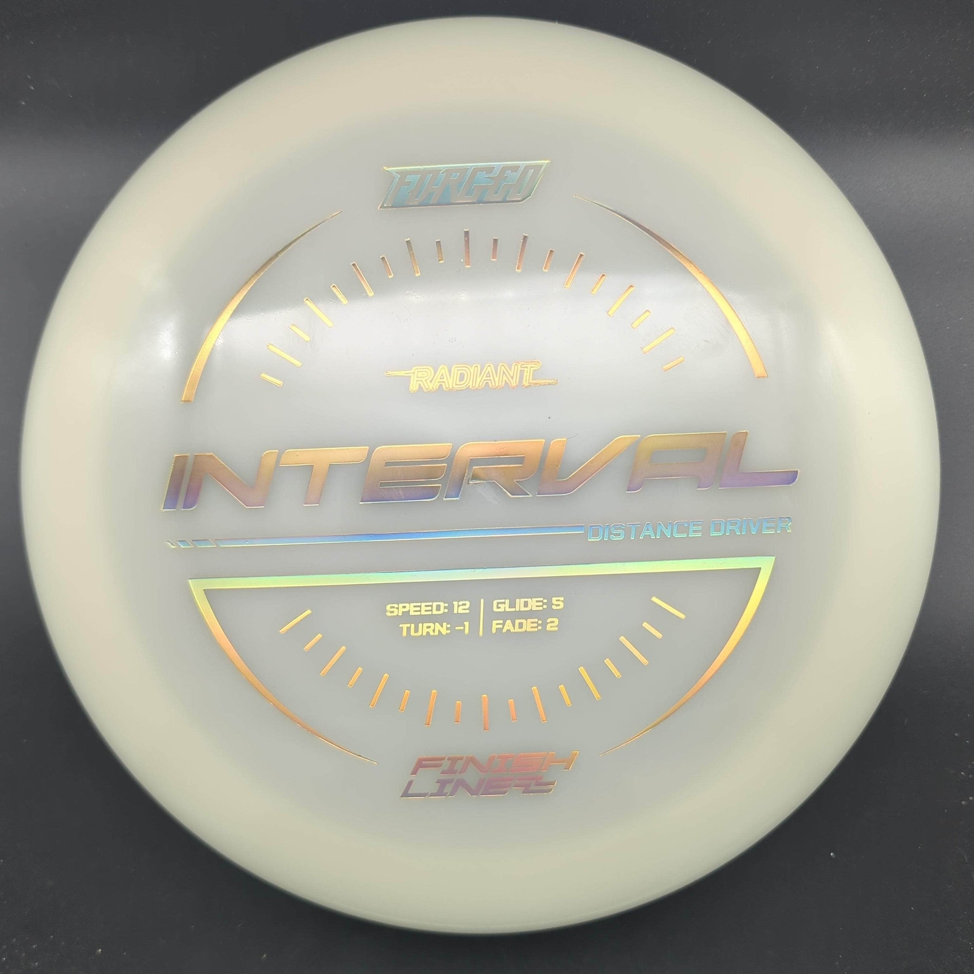 Finish Line Distance Driver White Gold Stamp 174g Interval, Radiant Forged