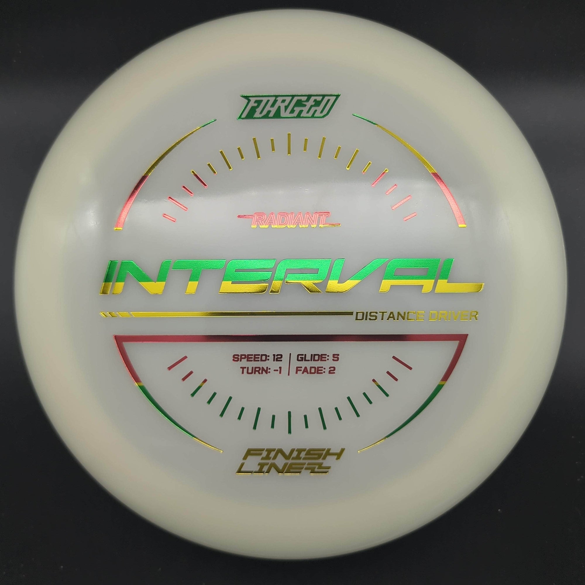 Finish Line Distance Driver White Gold Stamp 174g Interval, Radiant Forged