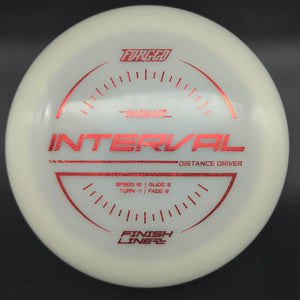 Finish Line Distance Driver White Red Glitter Stamp 171g Interval, Radiant, Forged