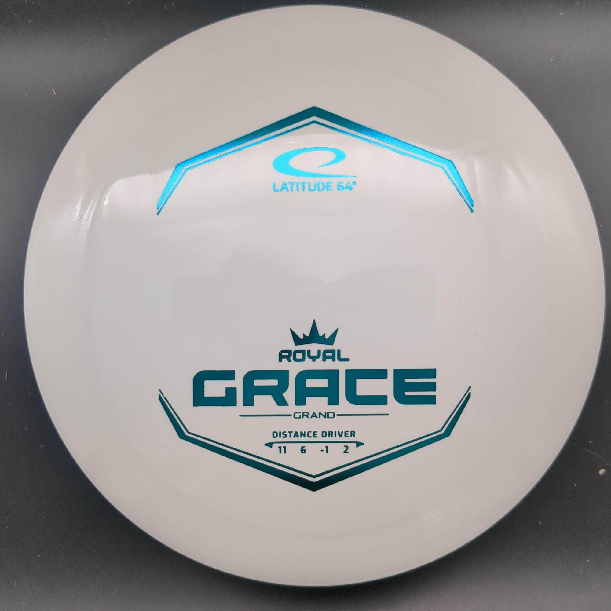 Latitude 64 Distance Driver White Teal Stamp 175g Grace, Royal Grand Plastic