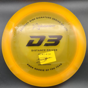 Prodigy Distance Driver Yellow Black Stamp 173g D3,  400 Plastic, Luke Humphries 2022