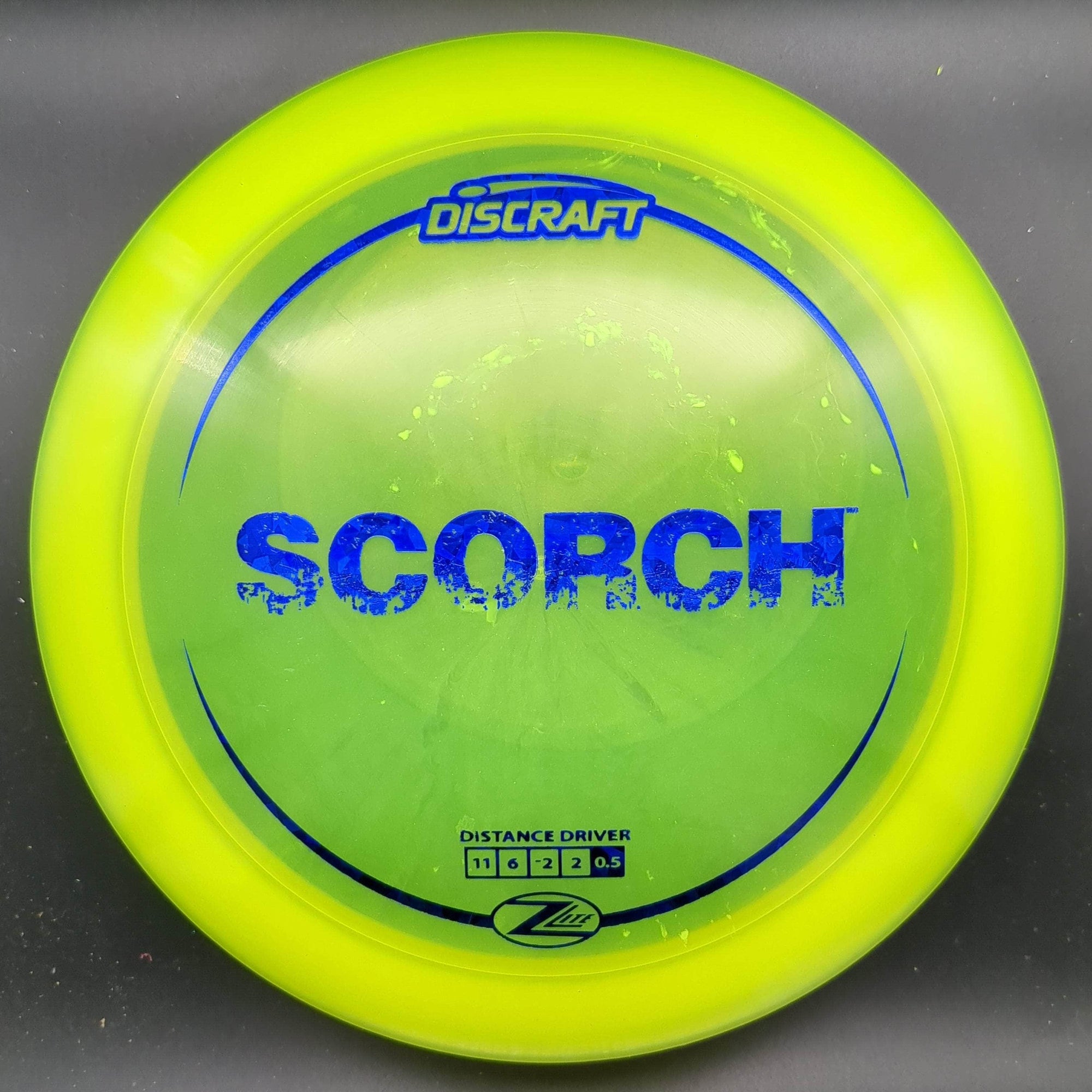 Discraft Distance Driver Yellow Blue Stamp 157g Scorch, Z Lite