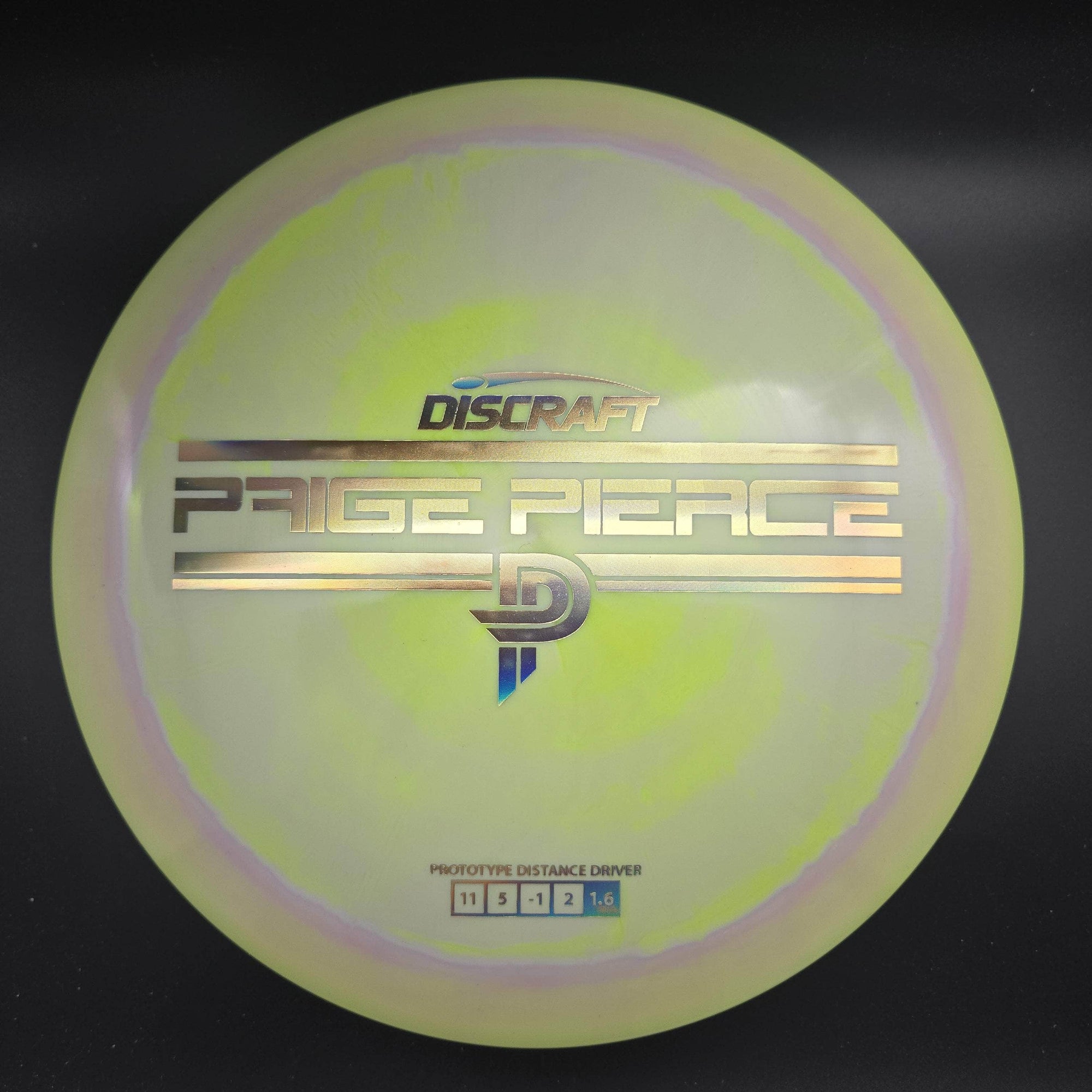 Discraft Distance Driver Yellow Gold Holo Stamp 174g Drive, ESP, Paige Pierce Prototype