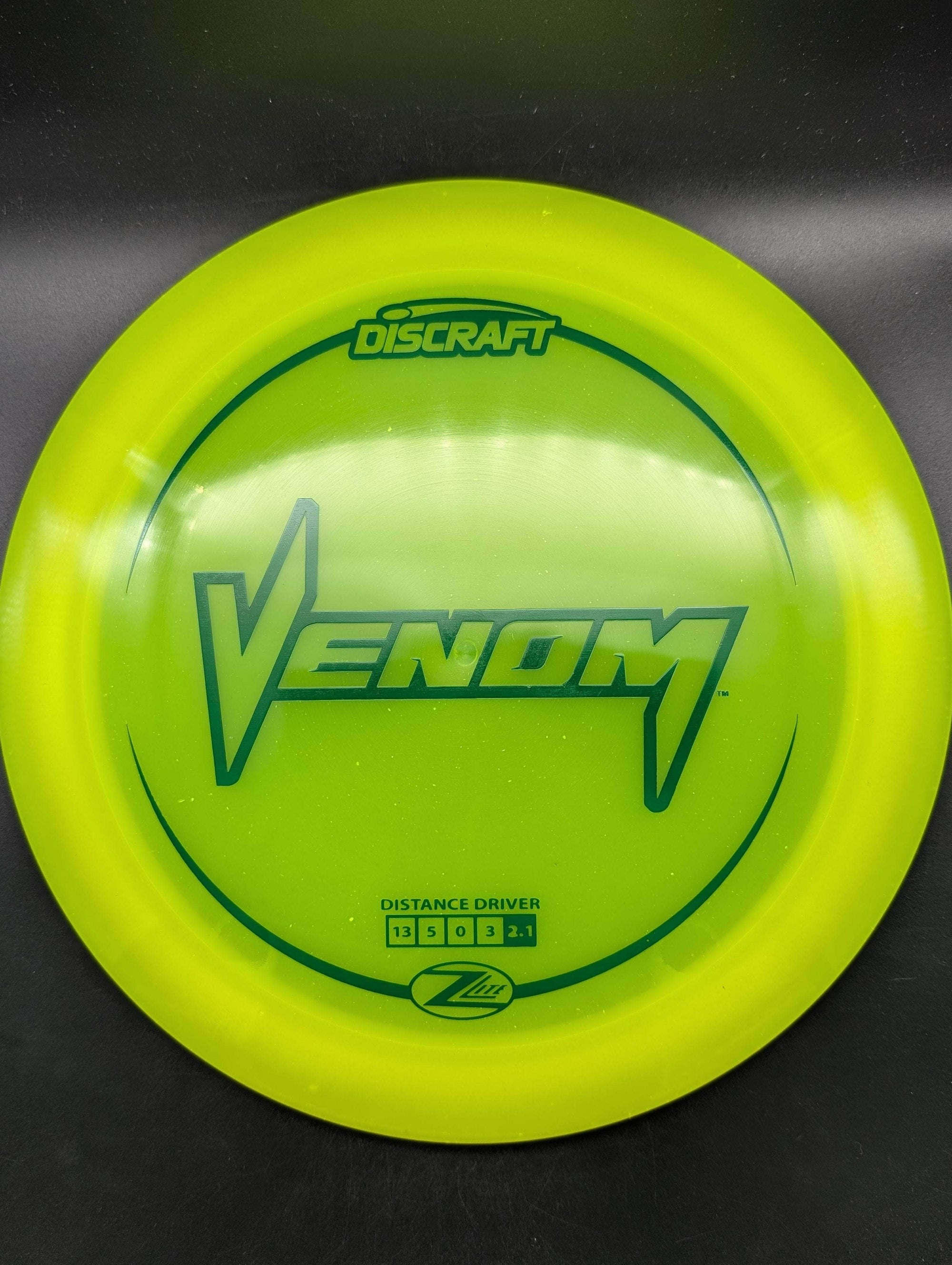 Discraft Distance Driver Yellow Green Stamp 159g Venom, Z Lite Plastic