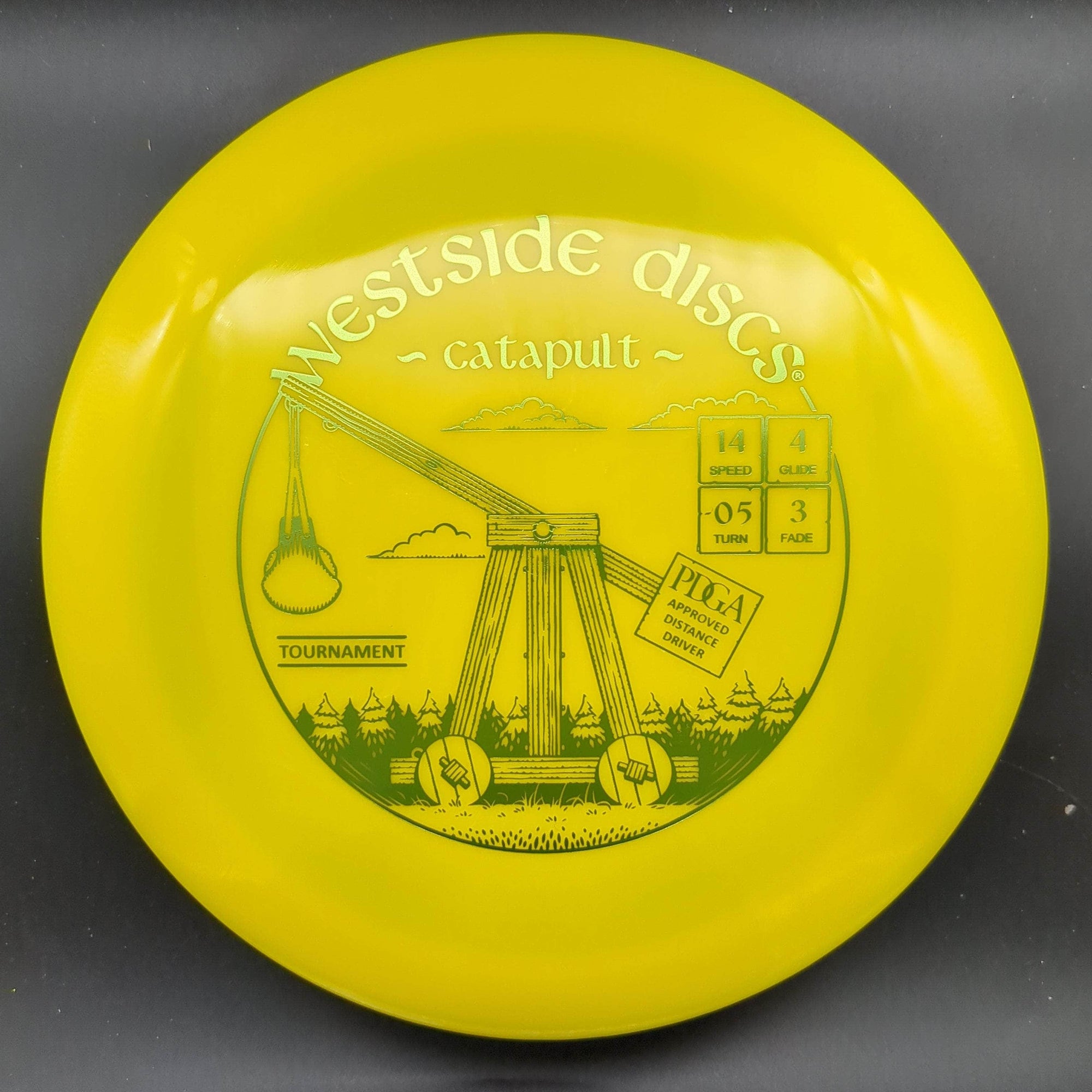 Westside Discs Distance Driver Yellow Green Stamp 175g Catapult, Tournament