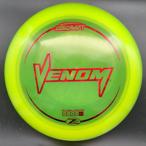 Discraft Distance Driver Yellow Red Shatter Stamp 159g Venom, Z Lite Plastic