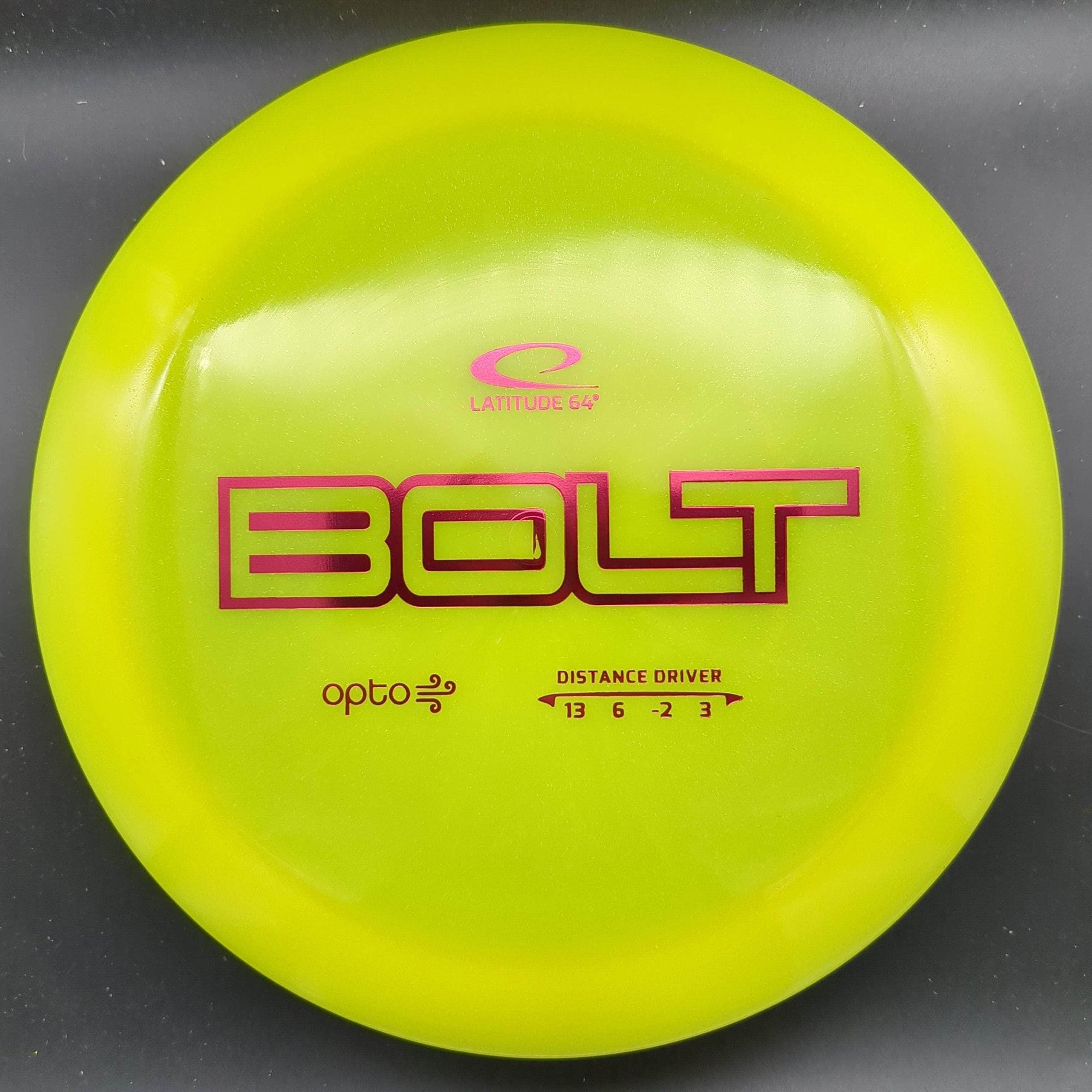 Latitude 64 Distance Driver Yellow Red Stamp 158g Bolt, Opto Air