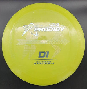 Prodigy Distance Driver Yellow Silver Stamp 173g D1 500 Glimmer Plastic - Commemorative Edition Isaac Robinson 2X World Champion