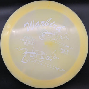 Lone Star Discs Distance Driver Yellow White Stamp 174g Warbird , Bravo Plastic