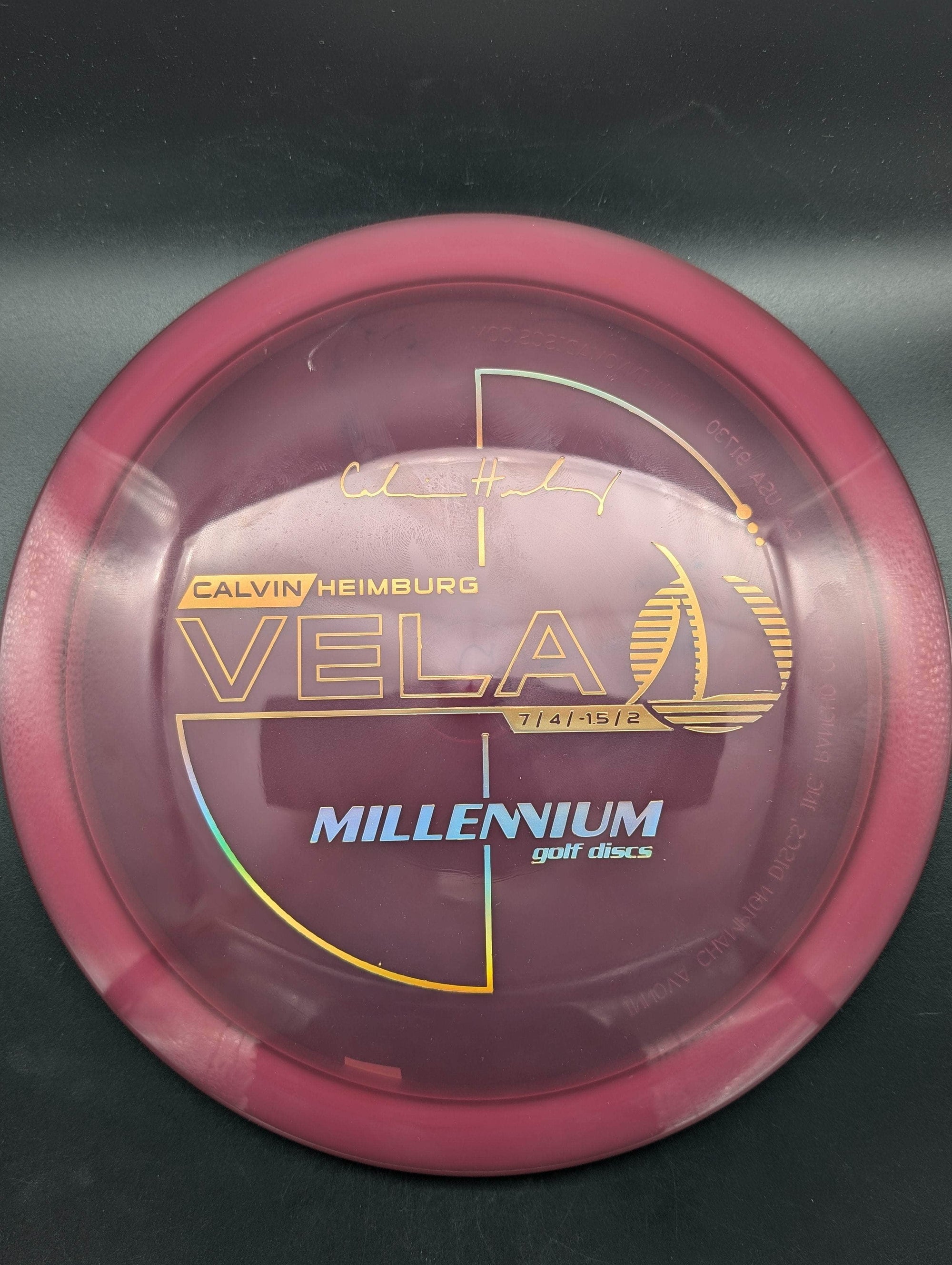 Millennium Discs Fairway Driver Dark Red Gold Holo Stamp 175g (Run 1.3) Vela, Quantum - Calvin Heimburg